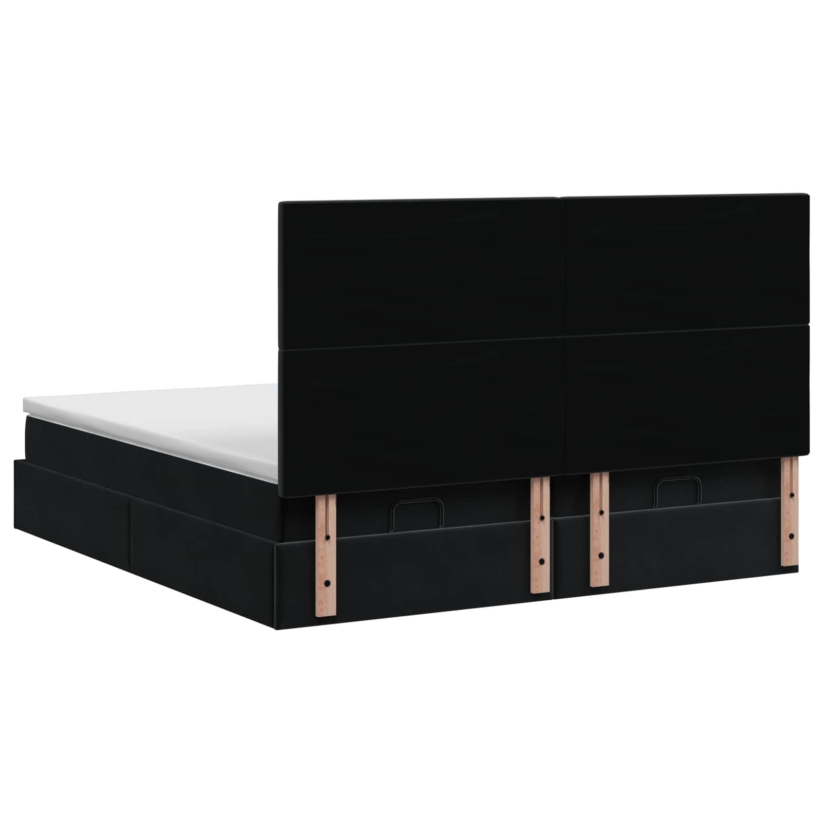 Ottoman Bed met Matrassen en LED Zwart 160 x 200 cm fluweel – afbeelding 8