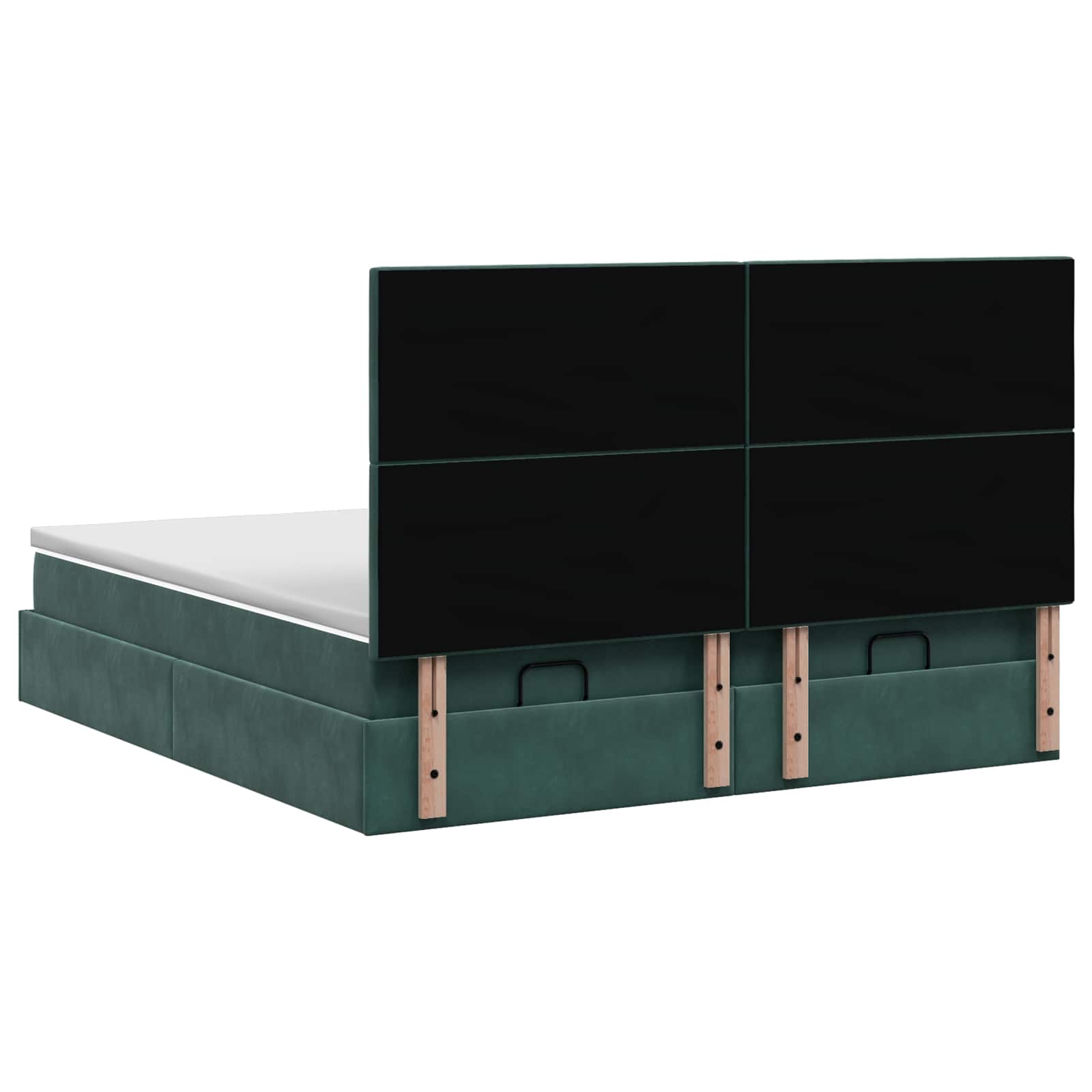 Ottoman Bed met Matrassen en LED Donkergroen 160 x 200 cm – afbeelding 8