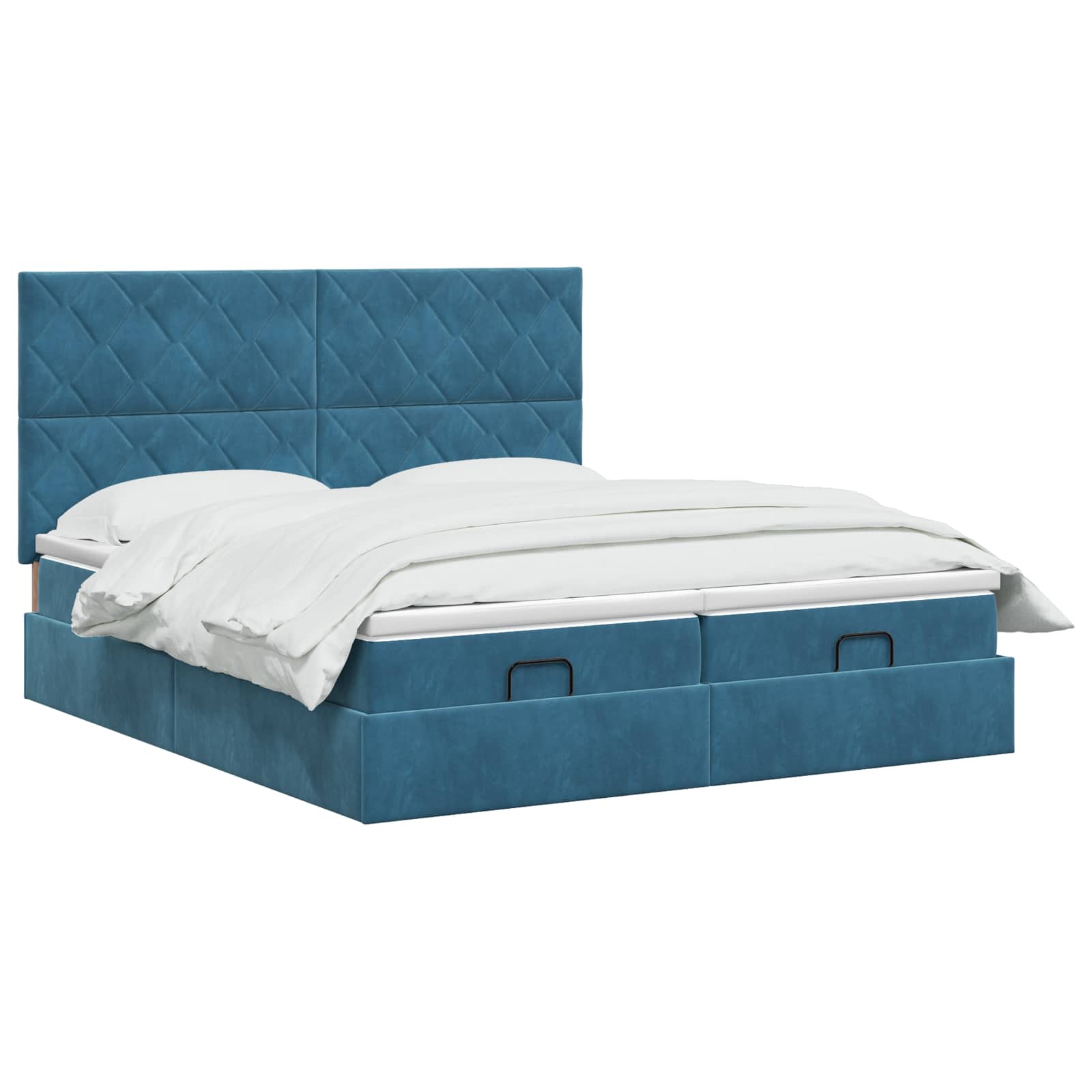 Ottoman Bed met Matrassen en LED Donkerblauw 180 x 200 cm – afbeelding 2