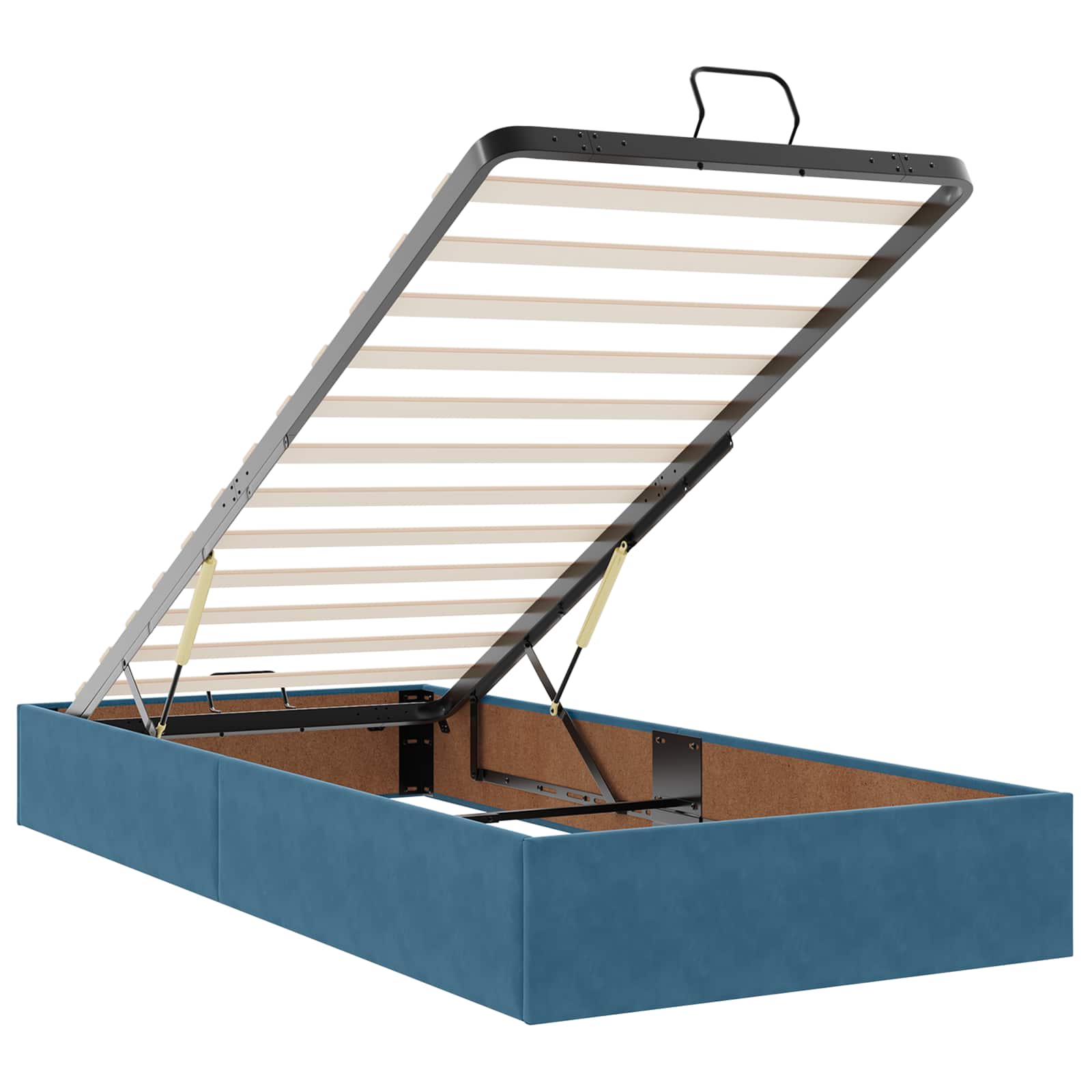 Ottoman Bed met Matrassen en LED Donkerblauw 180 x 200 cm – afbeelding 4