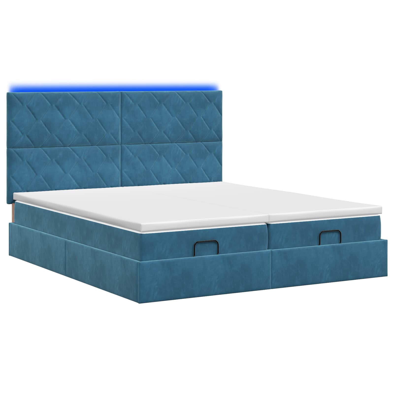 Ottoman Bed met Matrassen en LED Donkerblauw 180 x 200 cm – afbeelding 7