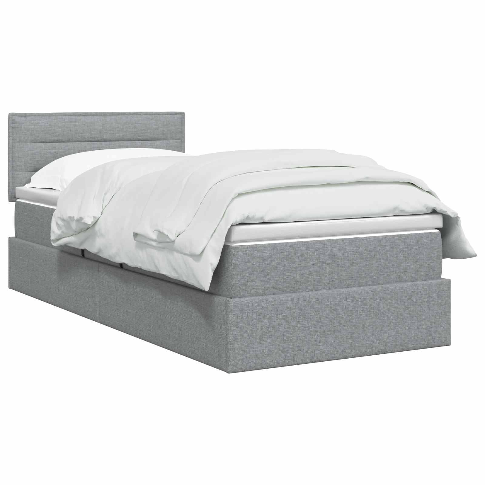 Opbergbed met matras Lichtgrijs 90 x 200 cm fluweel – afbeelding 2