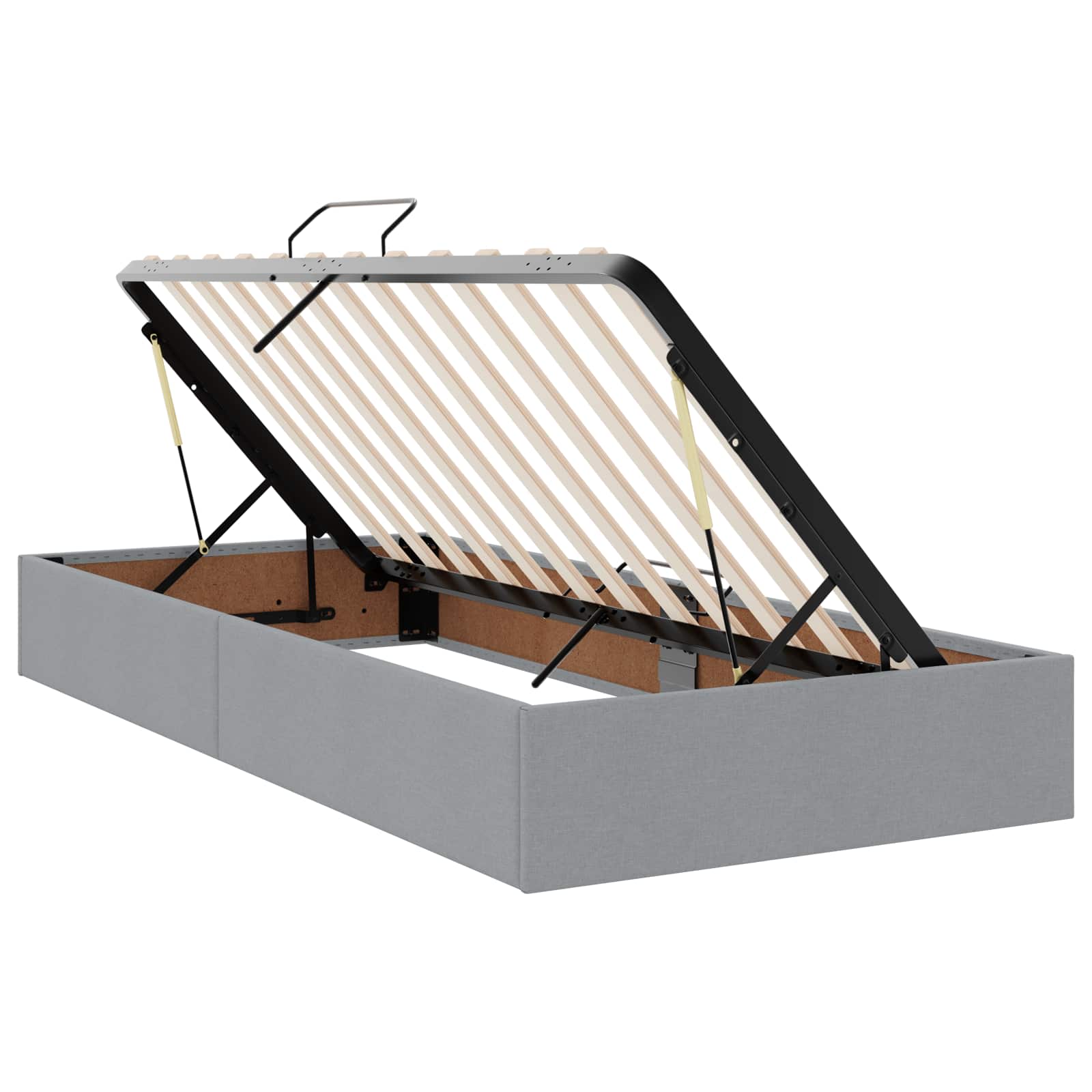Opbergbed met matras Lichtgrijs 90 x 200 cm fluweel – afbeelding 4