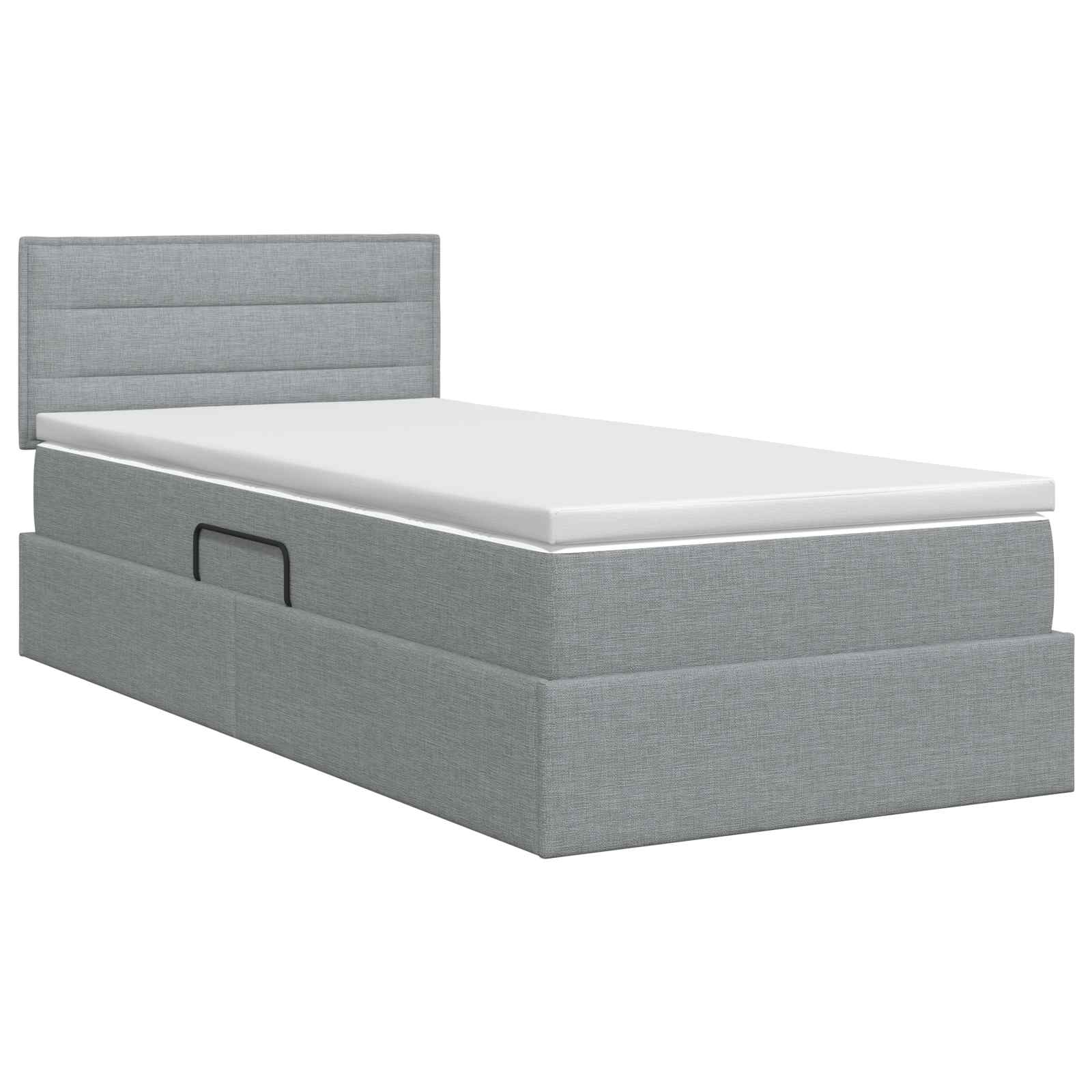 Opbergbed met matras Lichtgrijs 90 x 200 cm fluweel – afbeelding 7