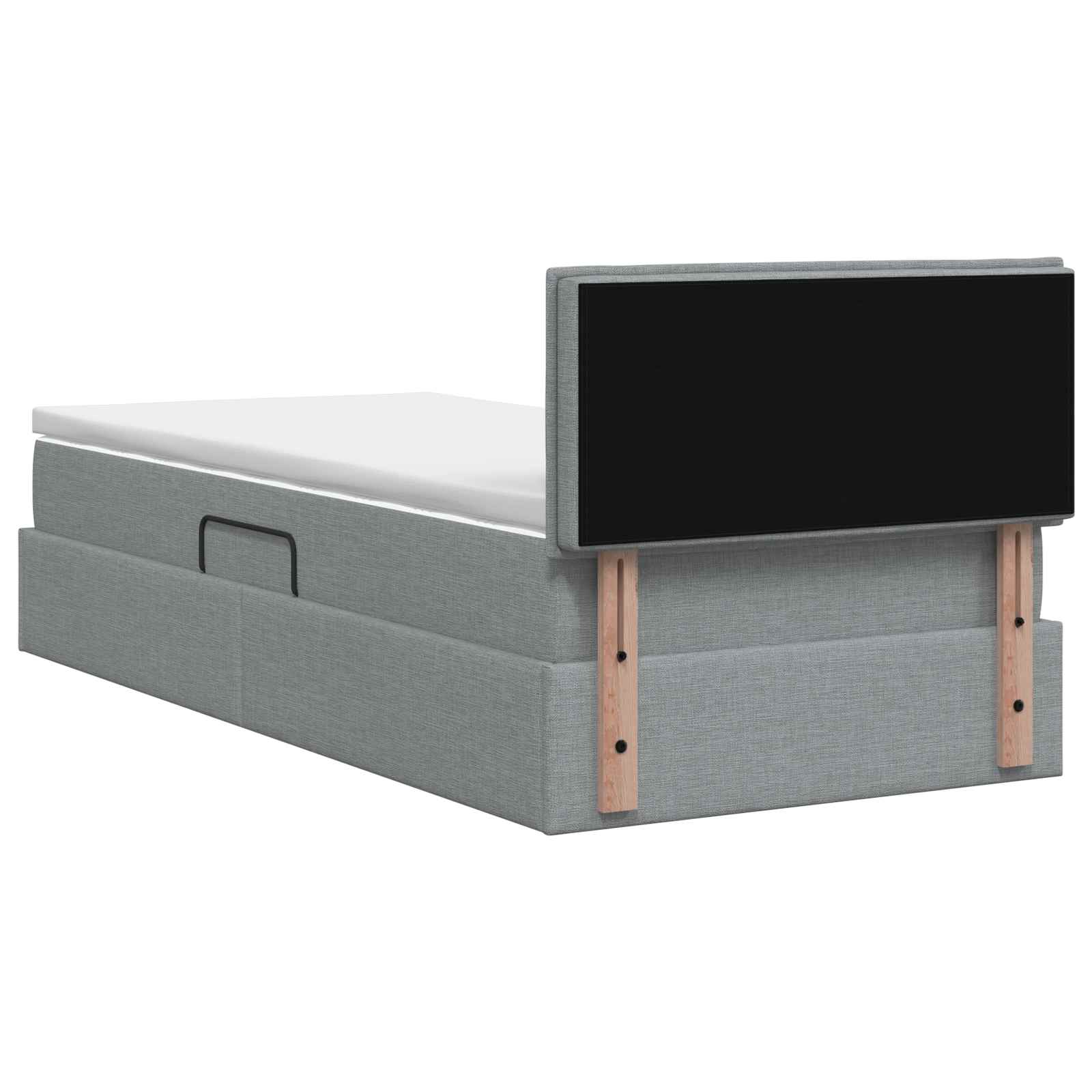 Opbergbed met matras Lichtgrijs 90 x 200 cm fluweel – afbeelding 8