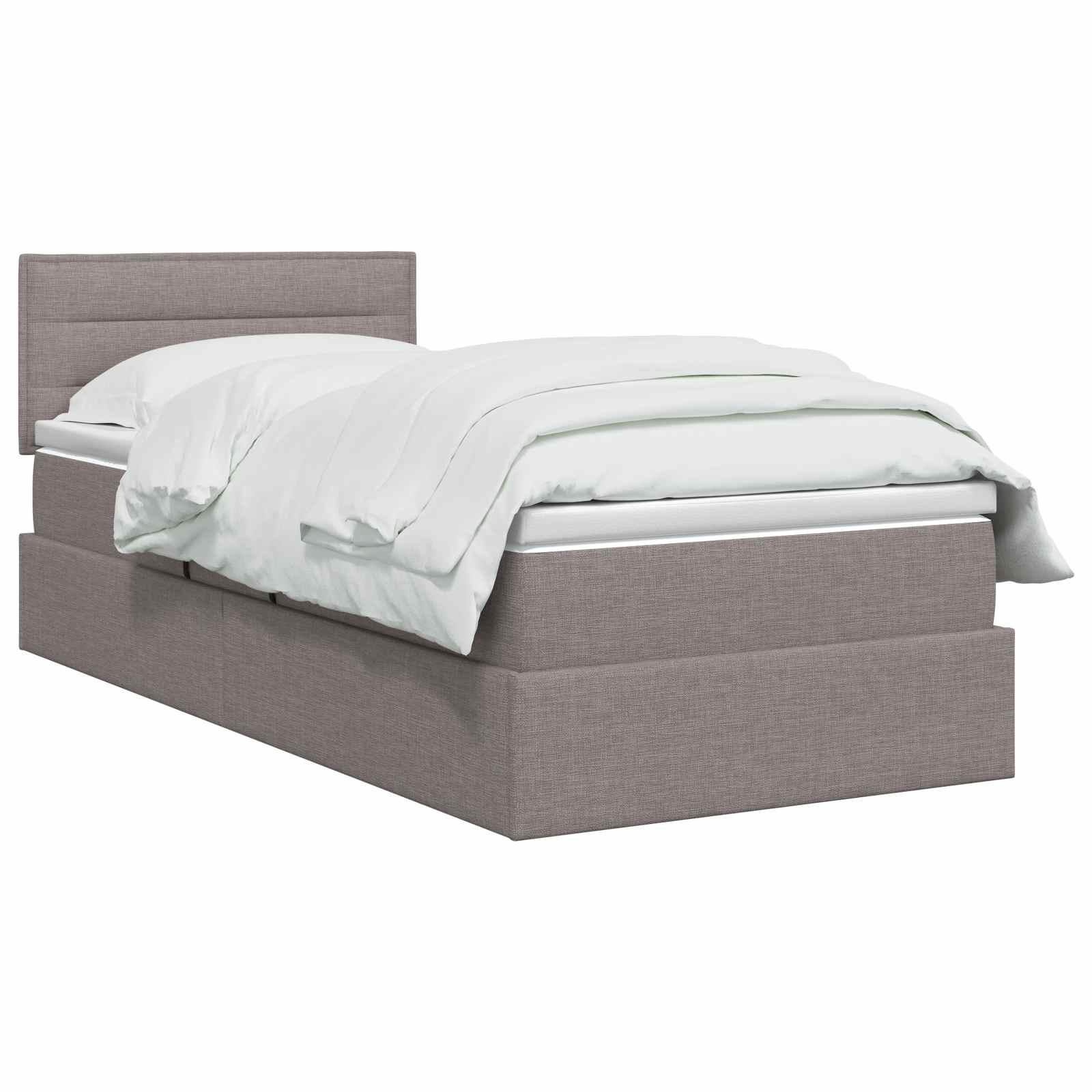 Opbergbed met matras met hoofdeinde Taupe 90 x 200 cm fluweel – afbeelding 2