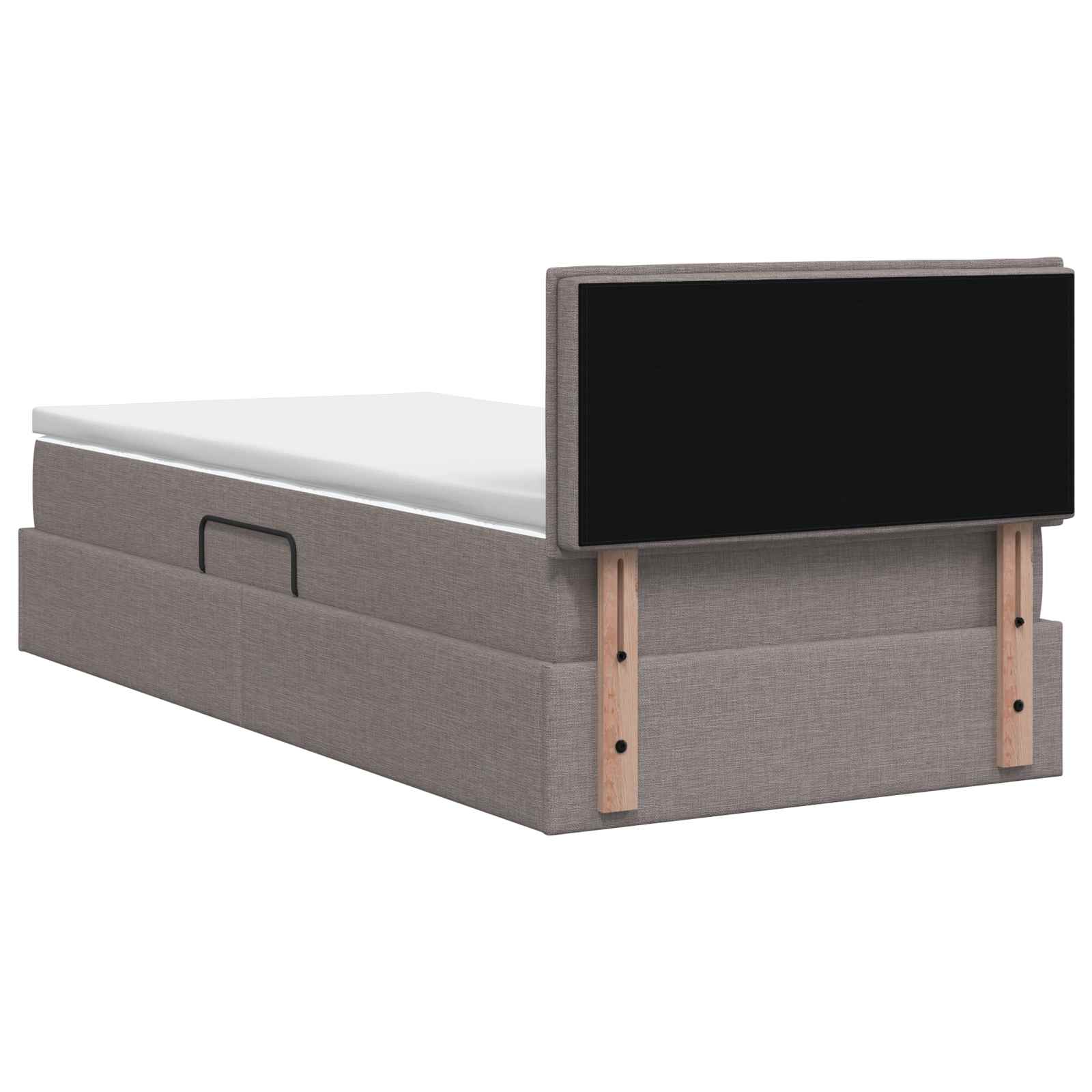 Opbergbed met matras met hoofdeinde Taupe 90 x 200 cm fluweel – afbeelding 8