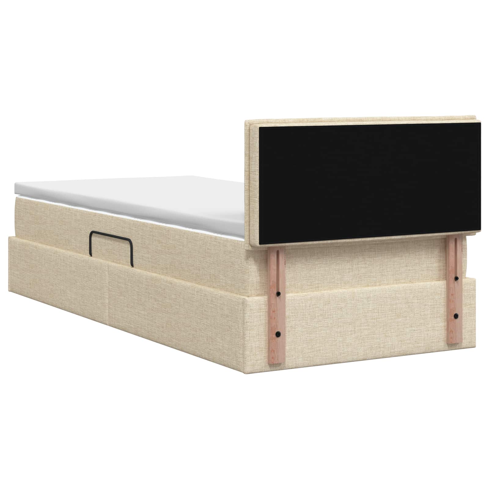 Opbergbed met matras Crèmekleurig 90 x 200 cm fluweel – afbeelding 8