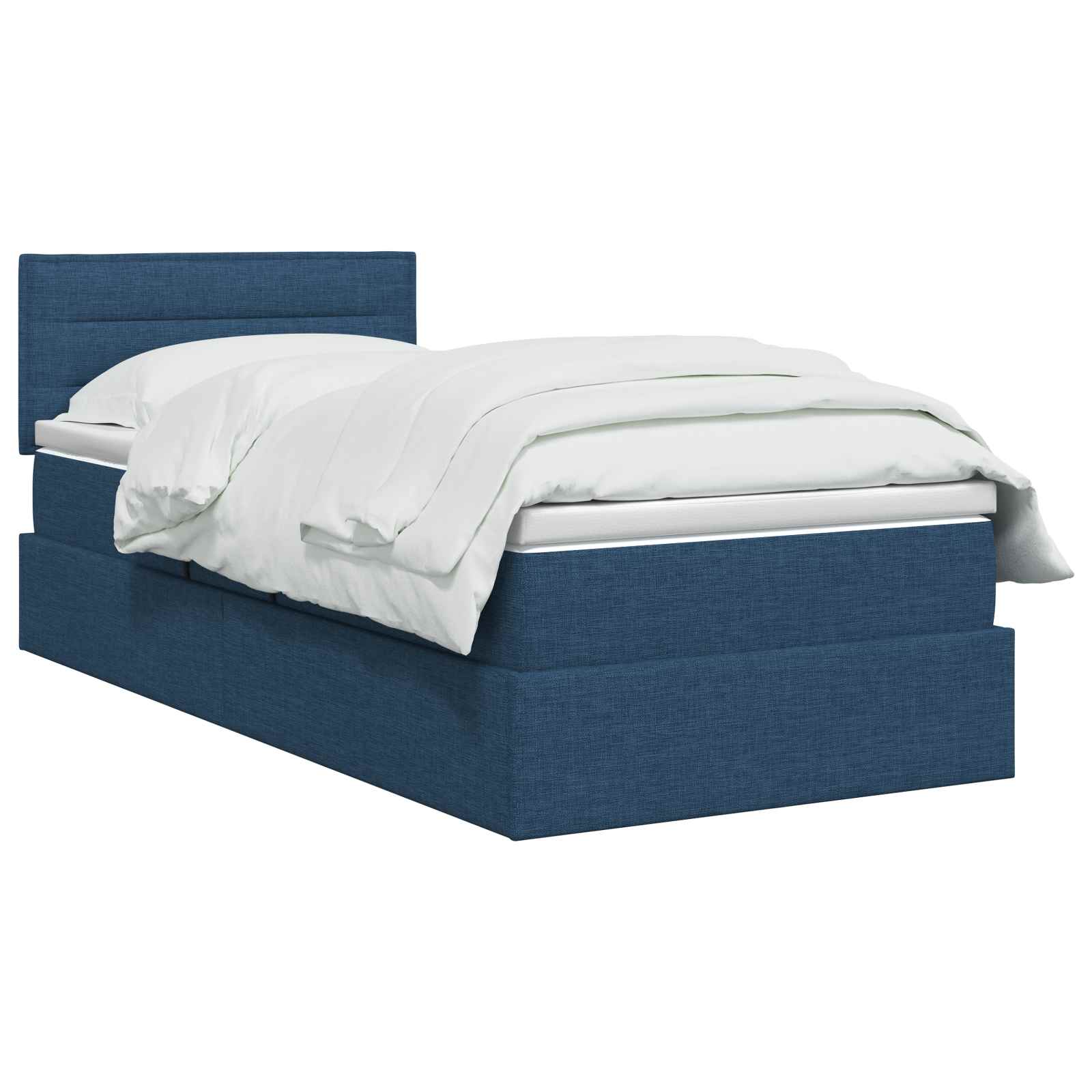 Opbergbed met matras met hoofdeinde Blauw 90 x 200 cm fluweel – afbeelding 2