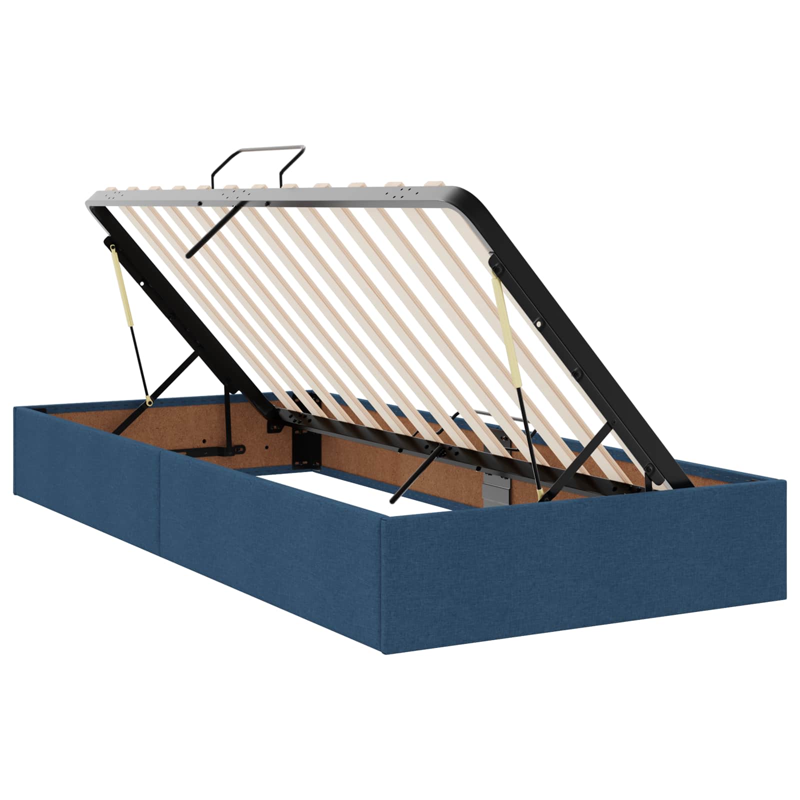 Opbergbed met matras met hoofdeinde Blauw 90 x 200 cm fluweel – afbeelding 4