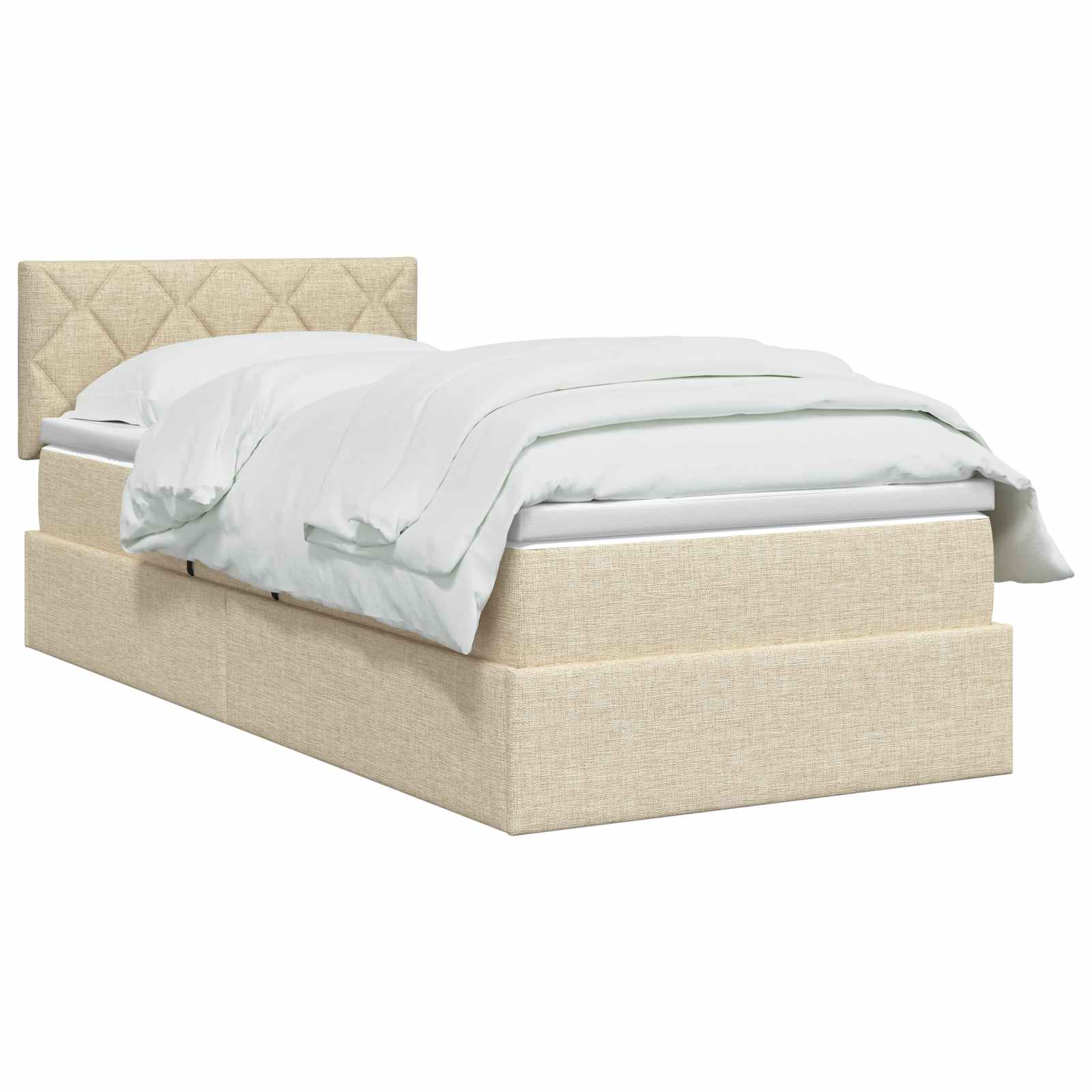 Opbergbed met matras Crèmekleurig 90 x 190 cm fluweel – afbeelding 2