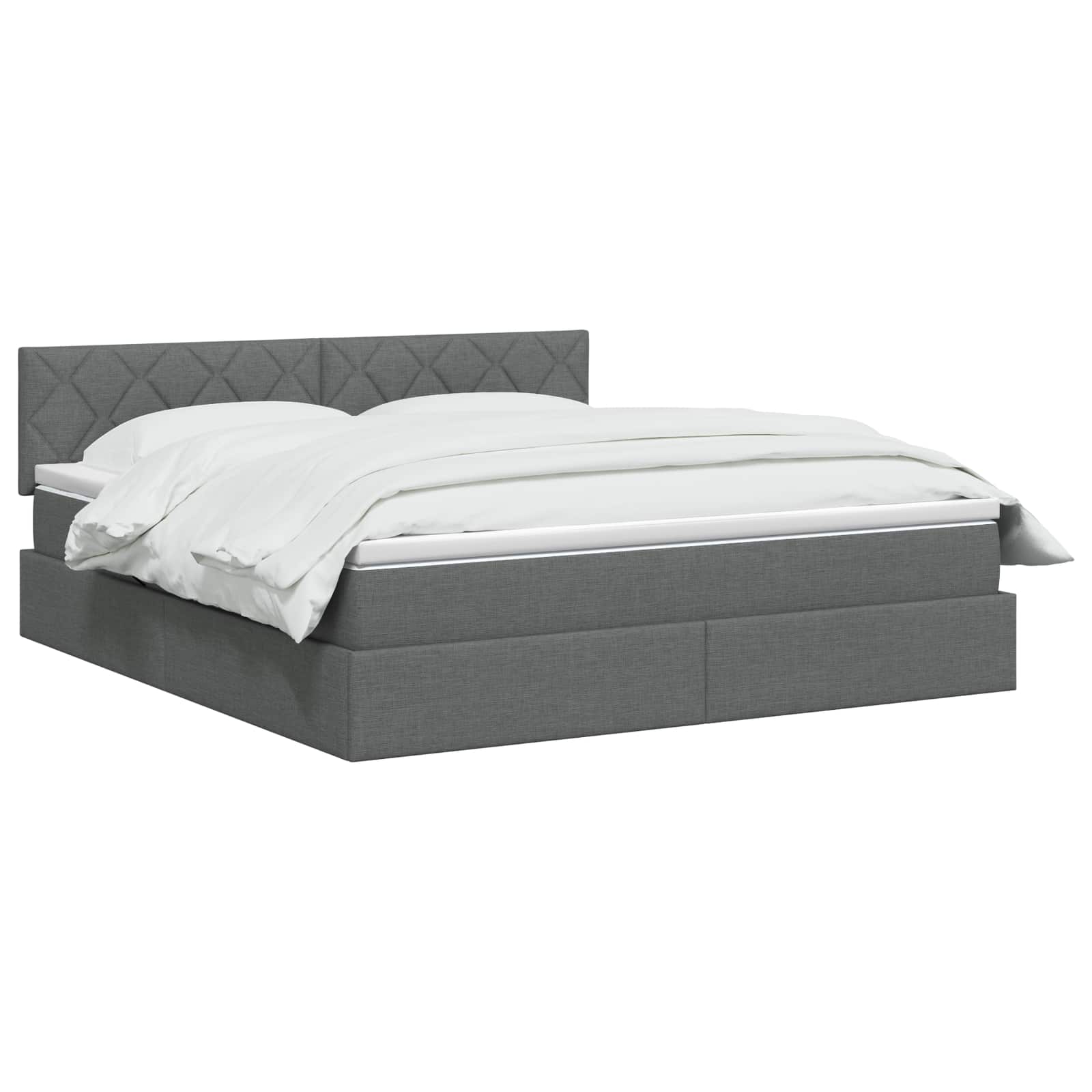 Opbergbed met matras Donkergrijs 160 x 200 cm fluweel – afbeelding 2