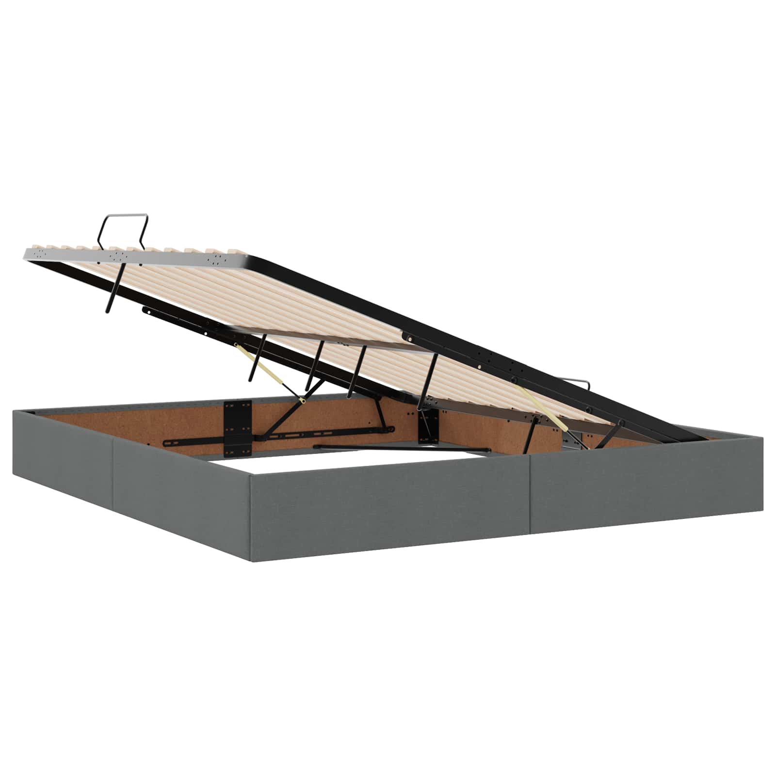 Opbergbed met matras Donkergrijs 160 x 200 cm fluweel – afbeelding 4