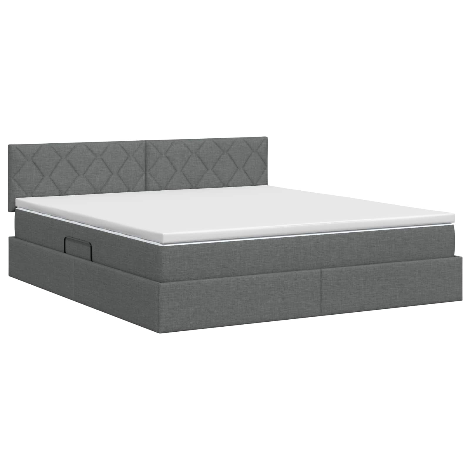 Opbergbed met matras Donkergrijs 160 x 200 cm fluweel – afbeelding 7