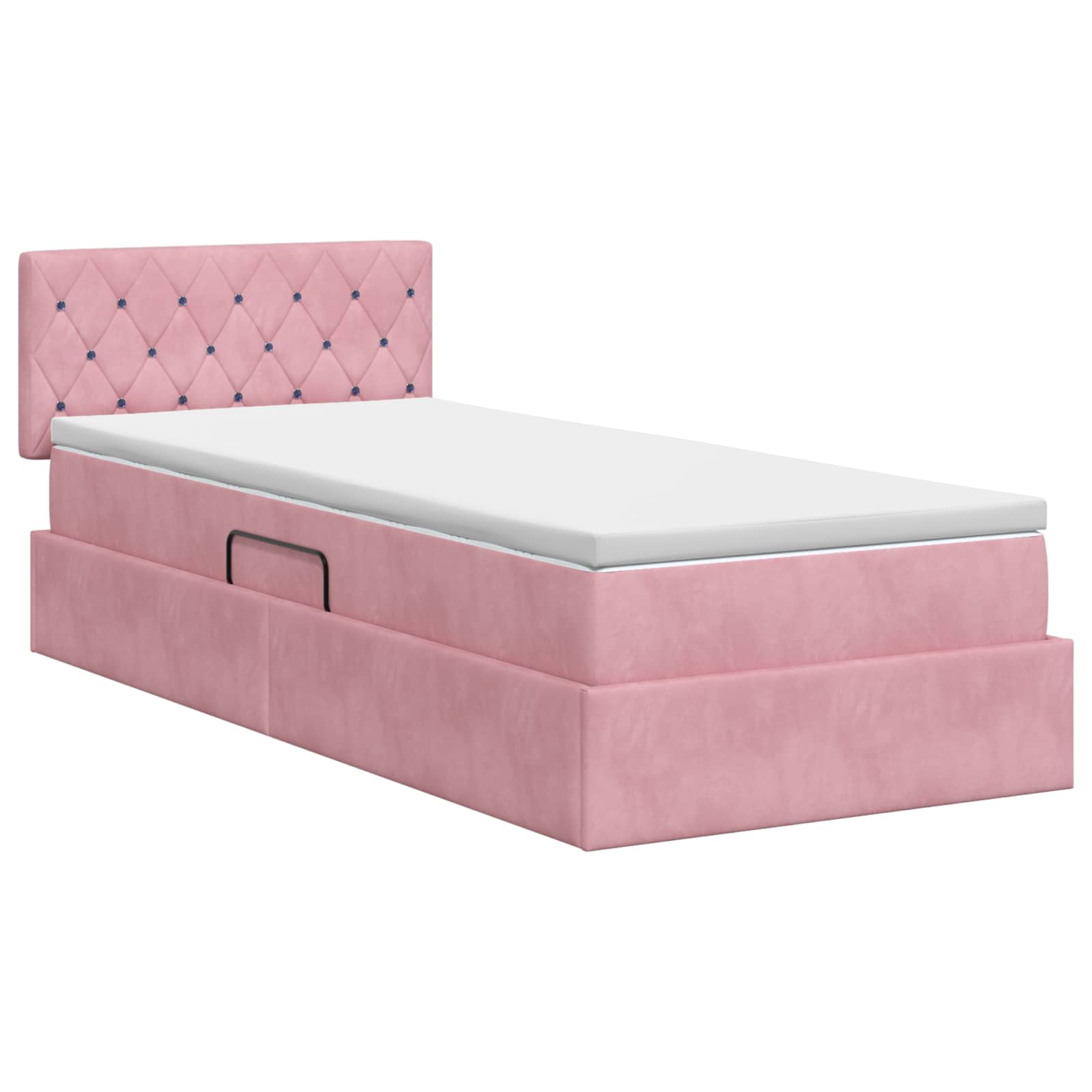 Opslag bed met hoofdeinde Roze 90 x 200 cm Fluweel – afbeelding 7