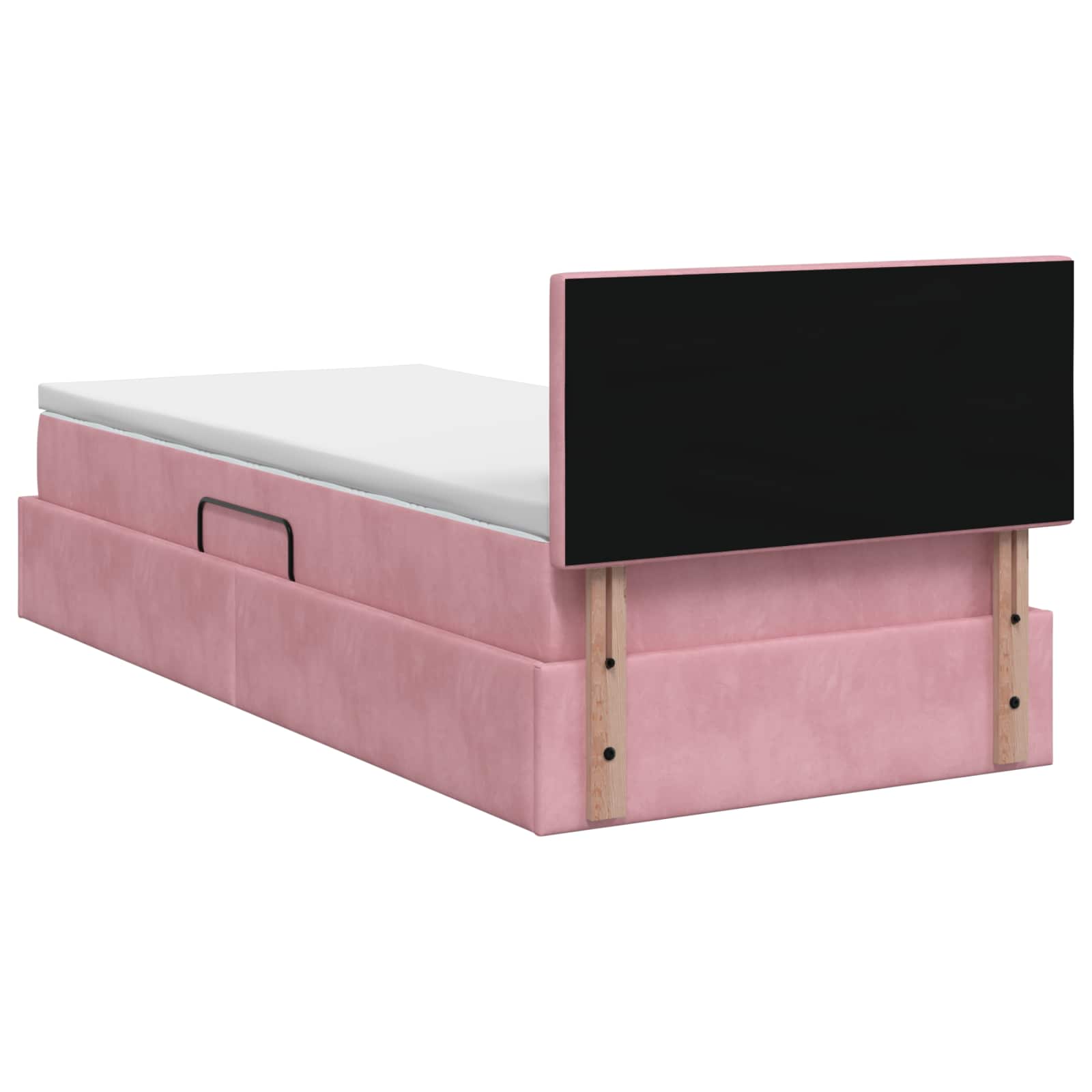 Opslag bed met hoofdeinde Roze 90 x 200 cm Fluweel – afbeelding 8