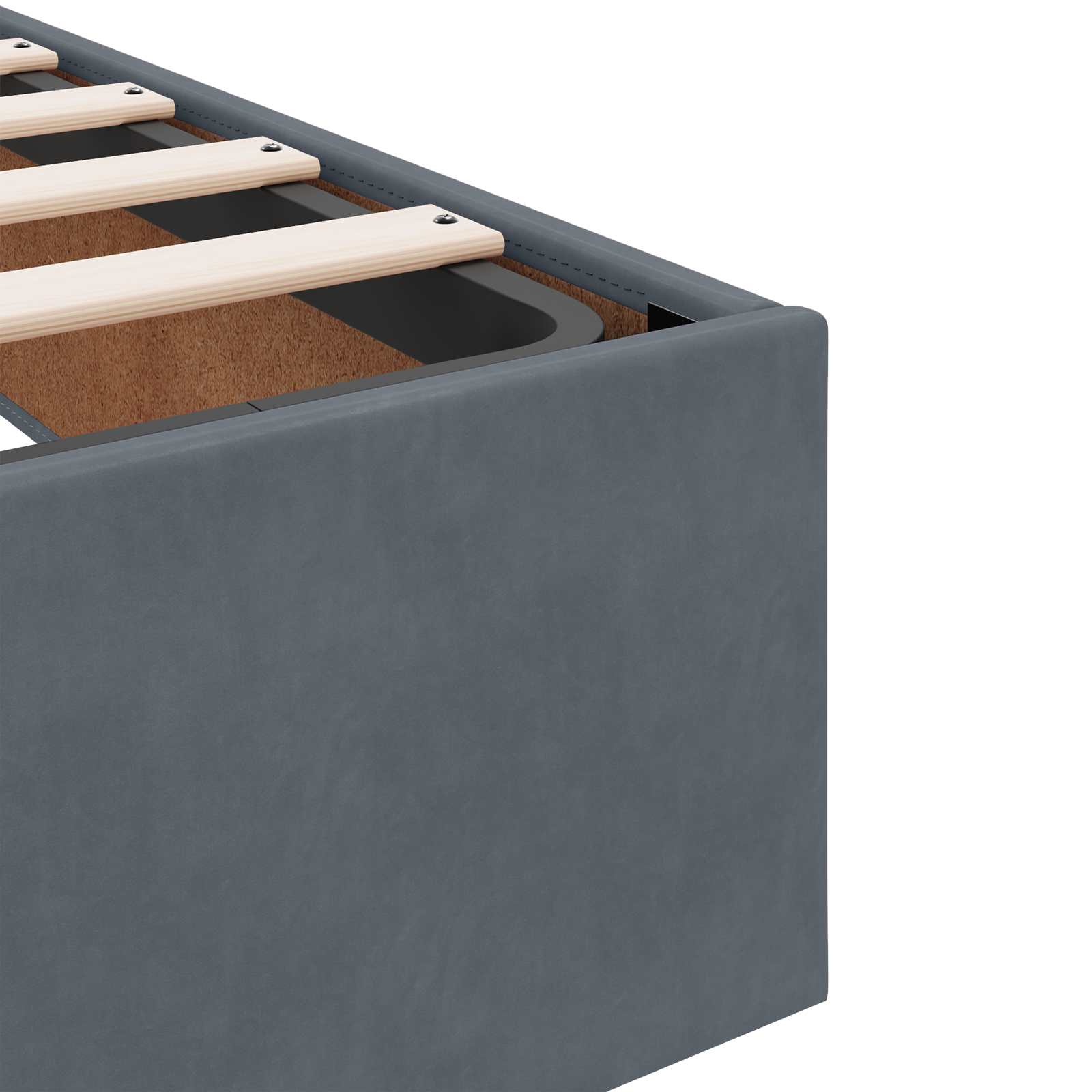 Opslag bed met hoofdeinde Donkergrijs 140 x 190 cm Fluweel – afbeelding 10