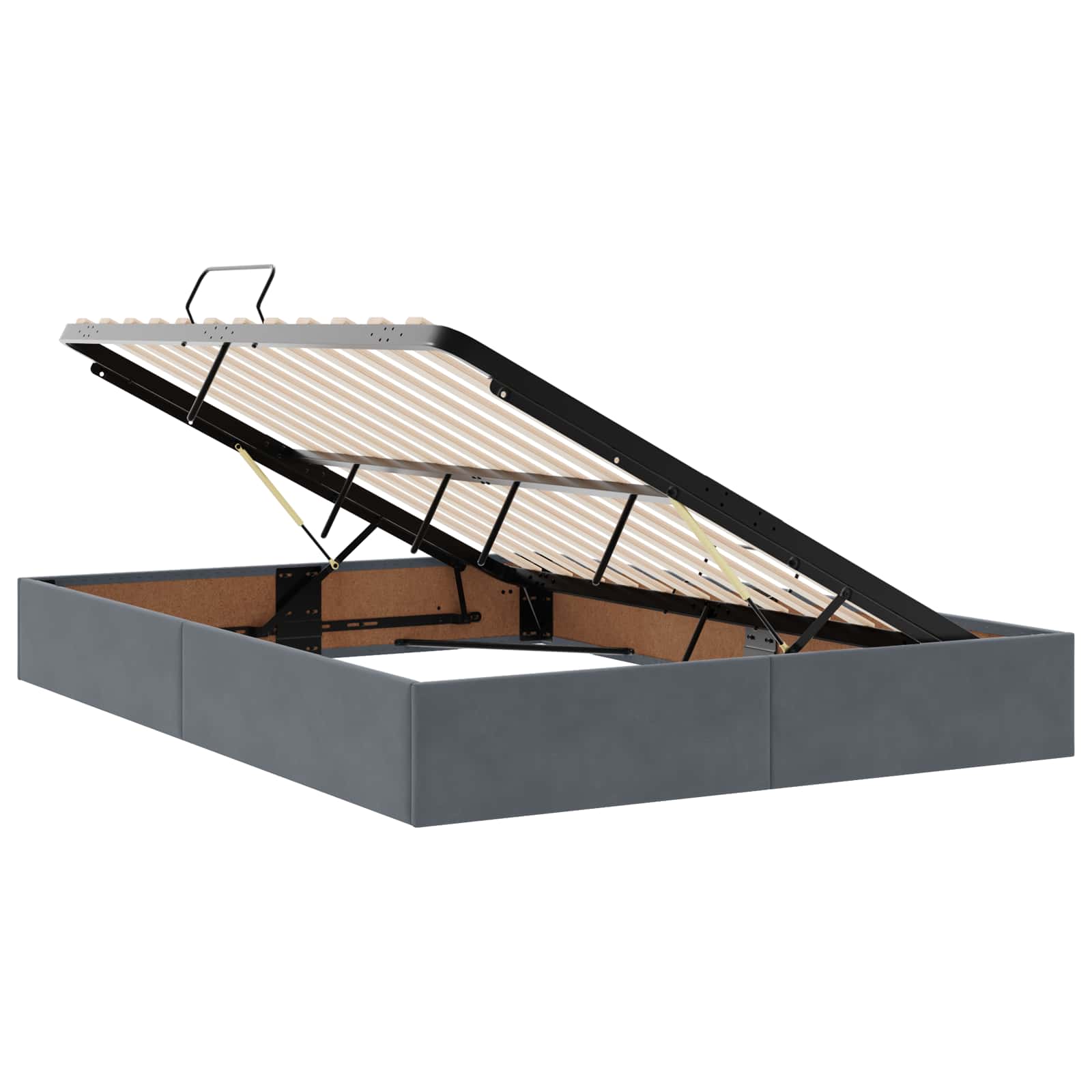 Opslag bed met hoofdeinde Donkergrijs 140 x 190 cm Fluweel – afbeelding 4