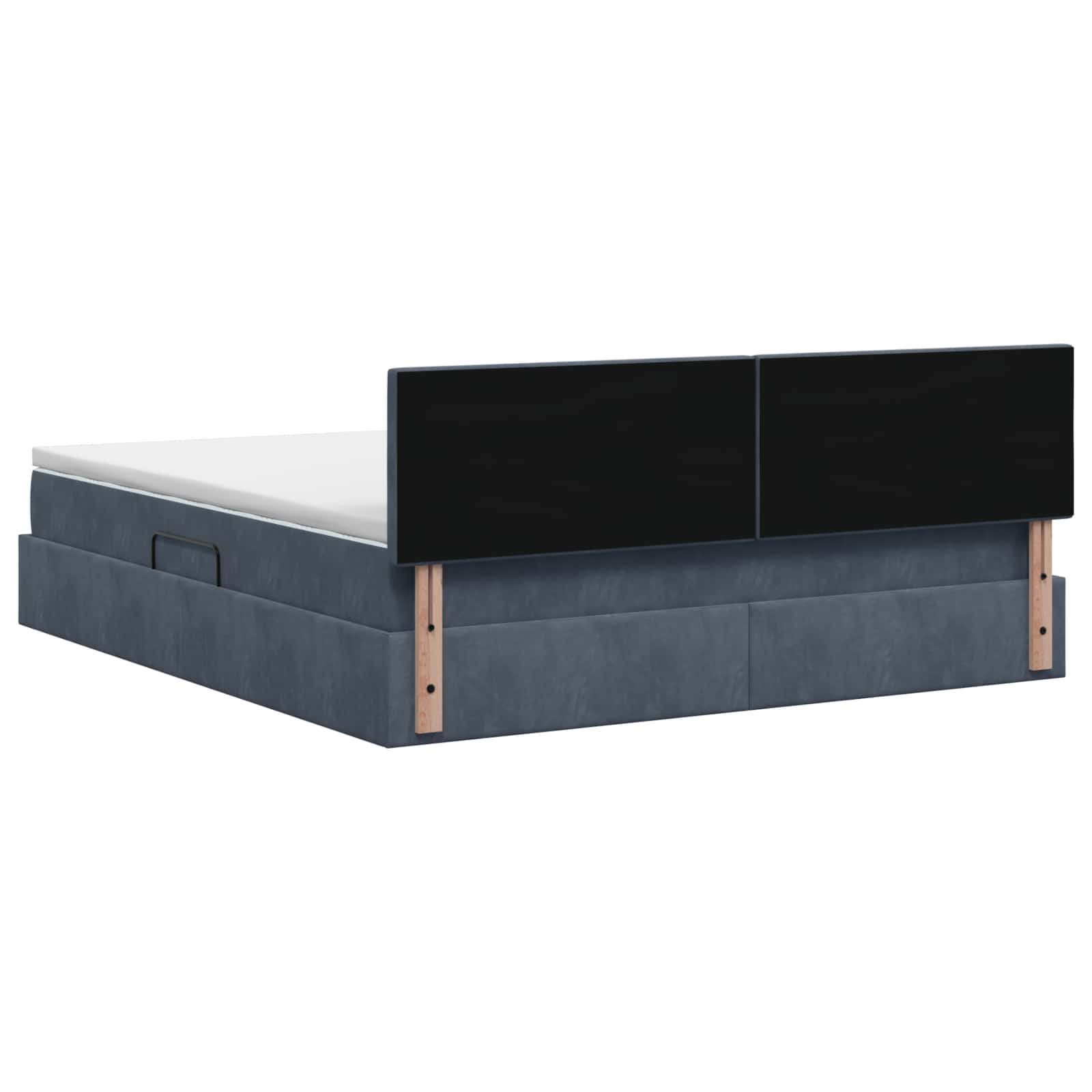 Opslag bed met hoofdeinde Donkergrijs 140 x 190 cm Fluweel – afbeelding 8