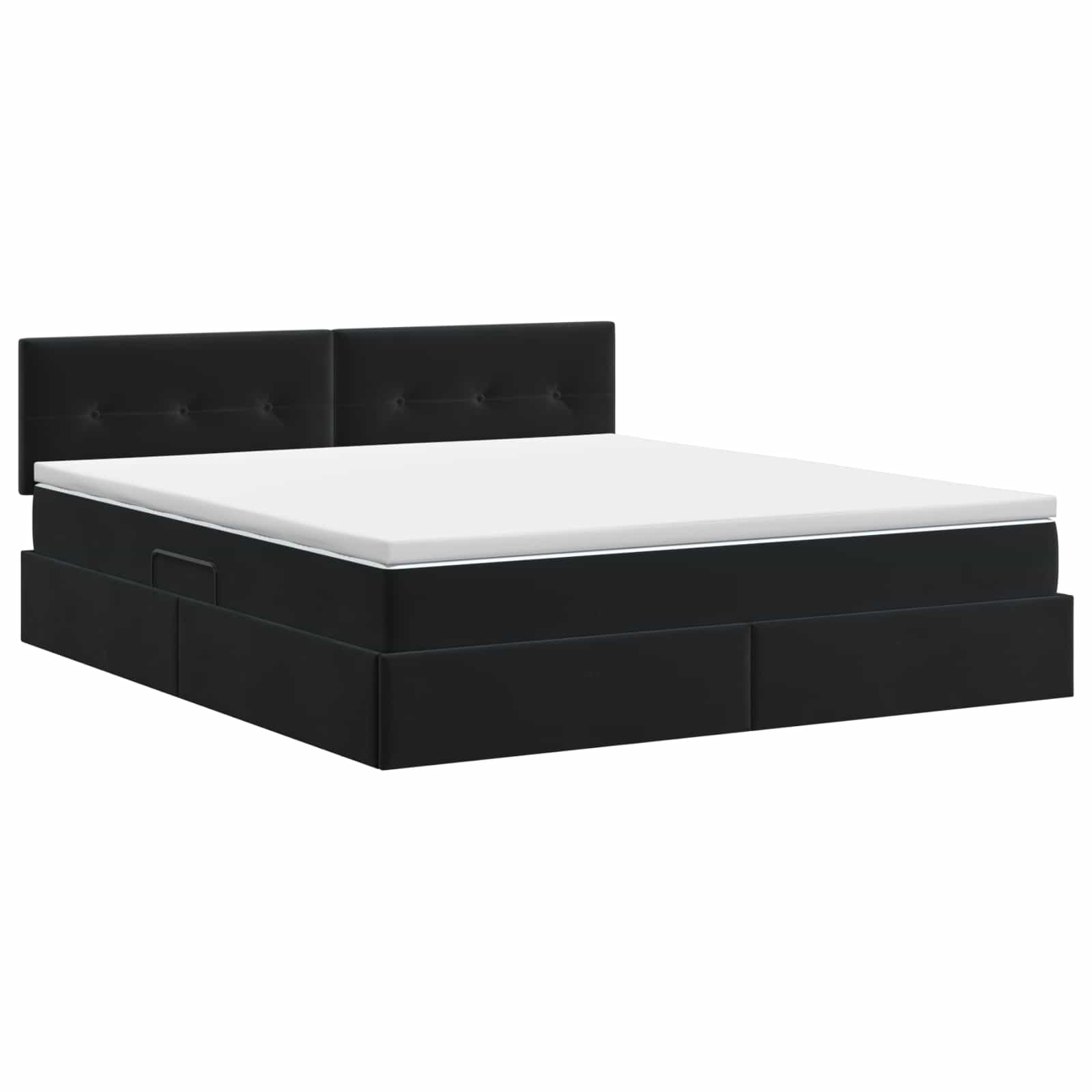 Opslag bed met hoofdeinde Zwart 160 x 200 cm Fluweel – afbeelding 7