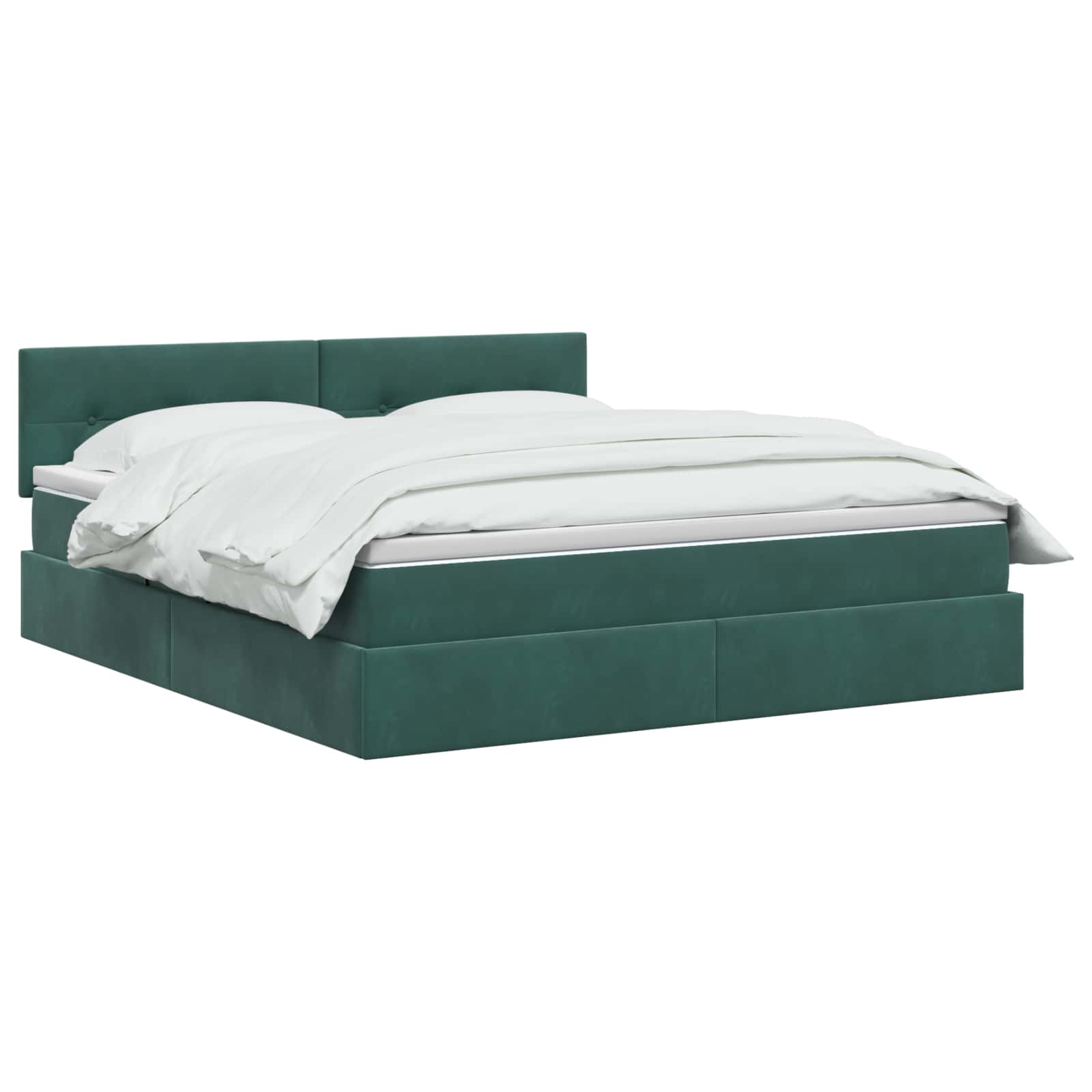 Opslag bed met hoofdeinde Donkergroen 160 x 200 cm Fluweel – afbeelding 2