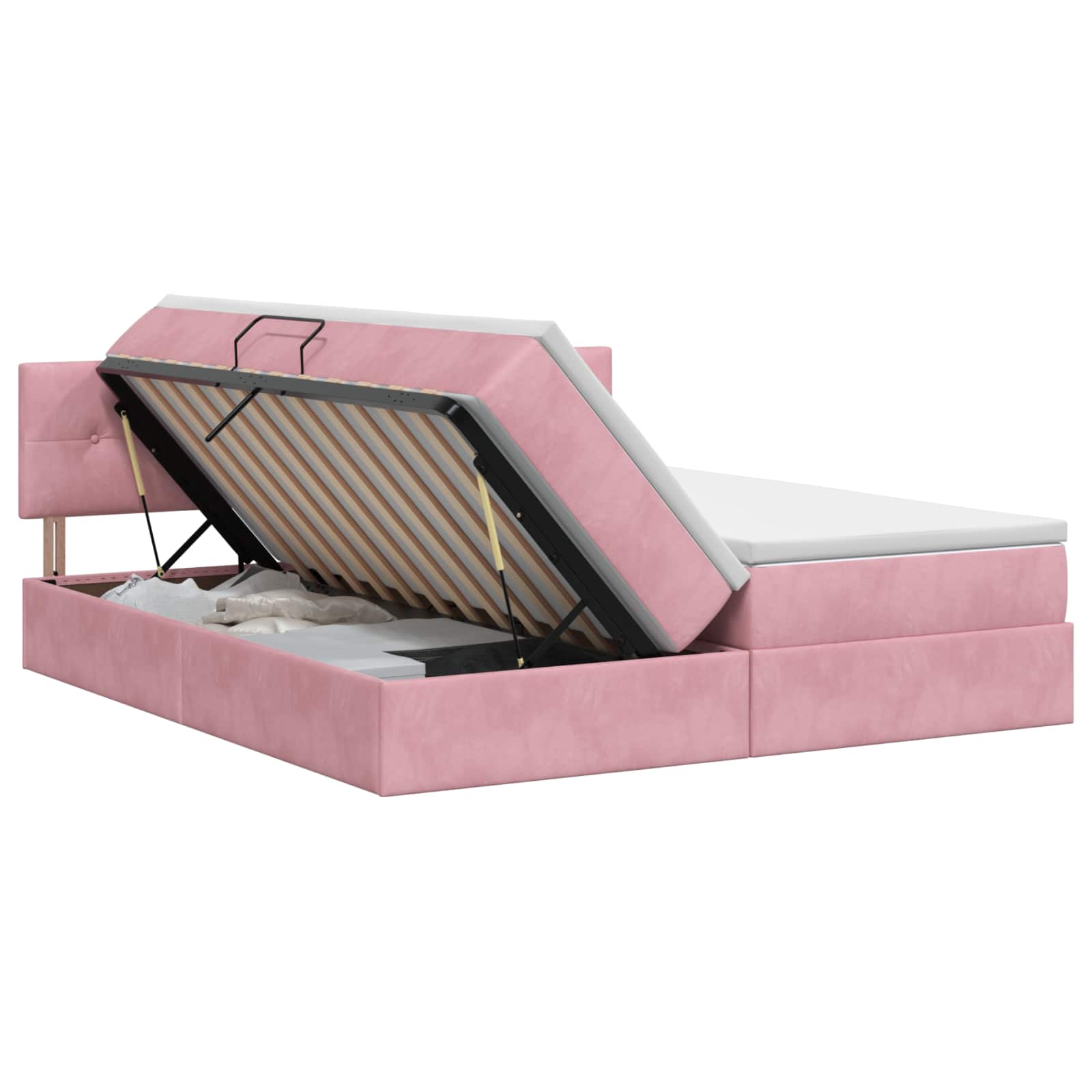 Opslag bed met hoofdeinde 2 st Roze – afbeelding 1