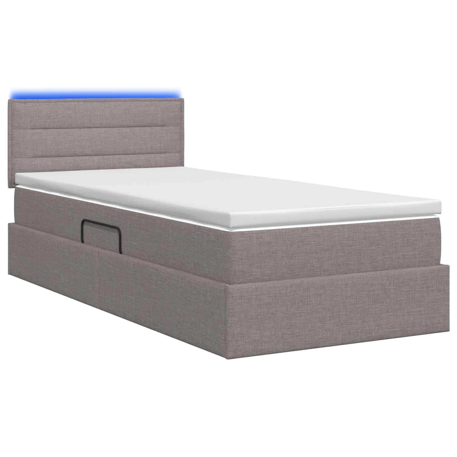 LED Opslagbed met Matras Taupe 90 x 200 cm Stof – afbeelding 7