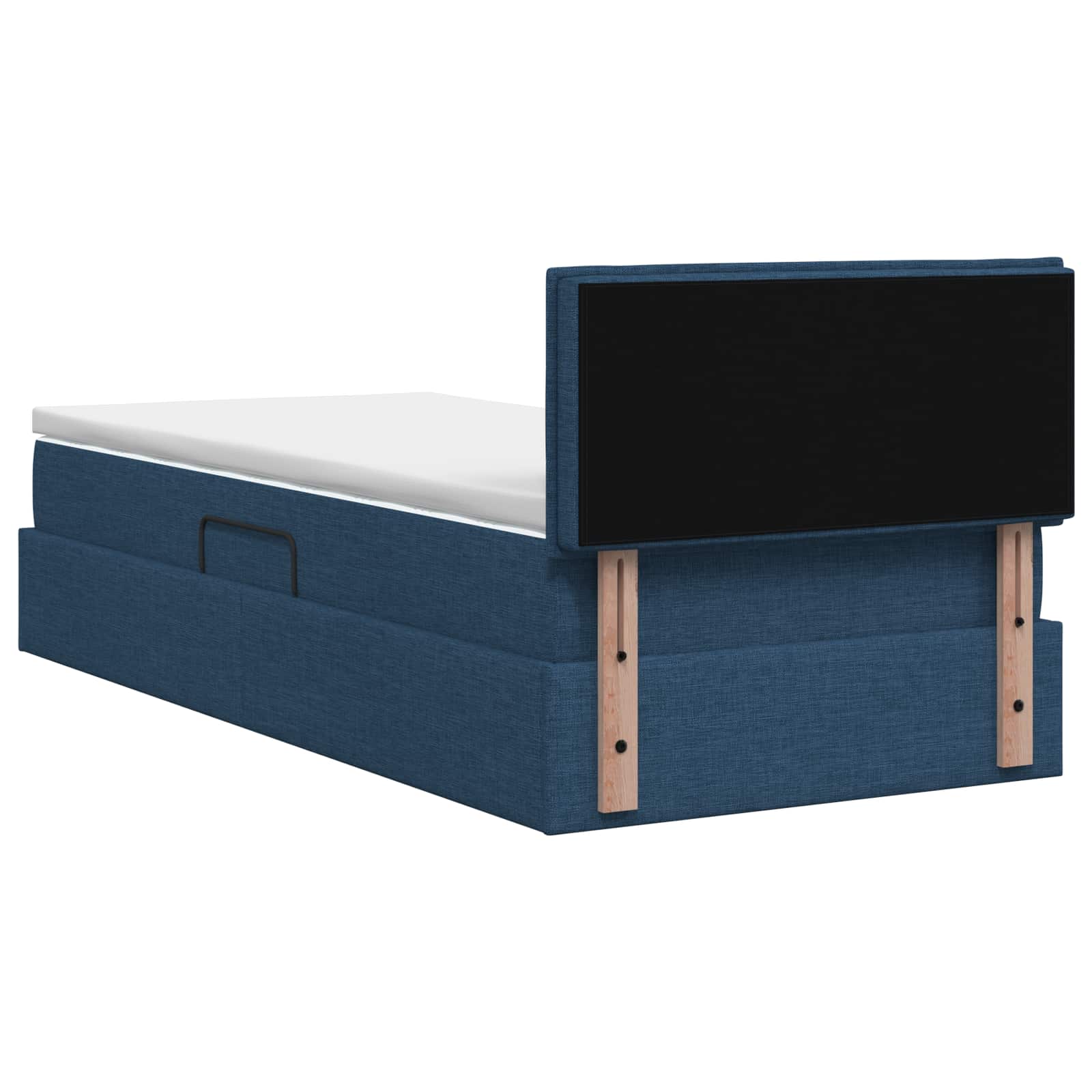 LED Opslagbed met Matras Blauw 90 x 200 cm Stof – afbeelding 8