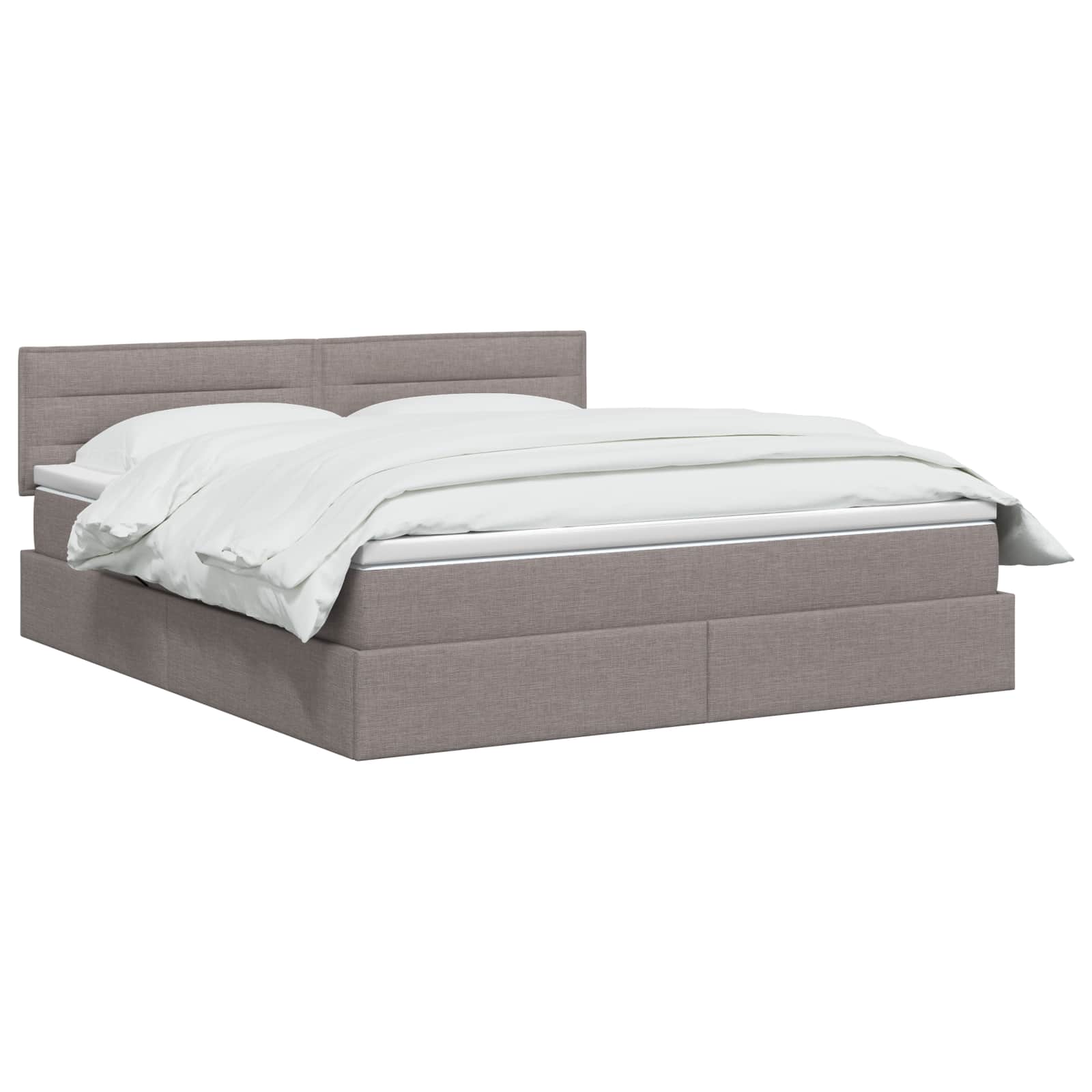 LED Opslagbed met Matras Taupe 180 x 200 cm Stof – afbeelding 2