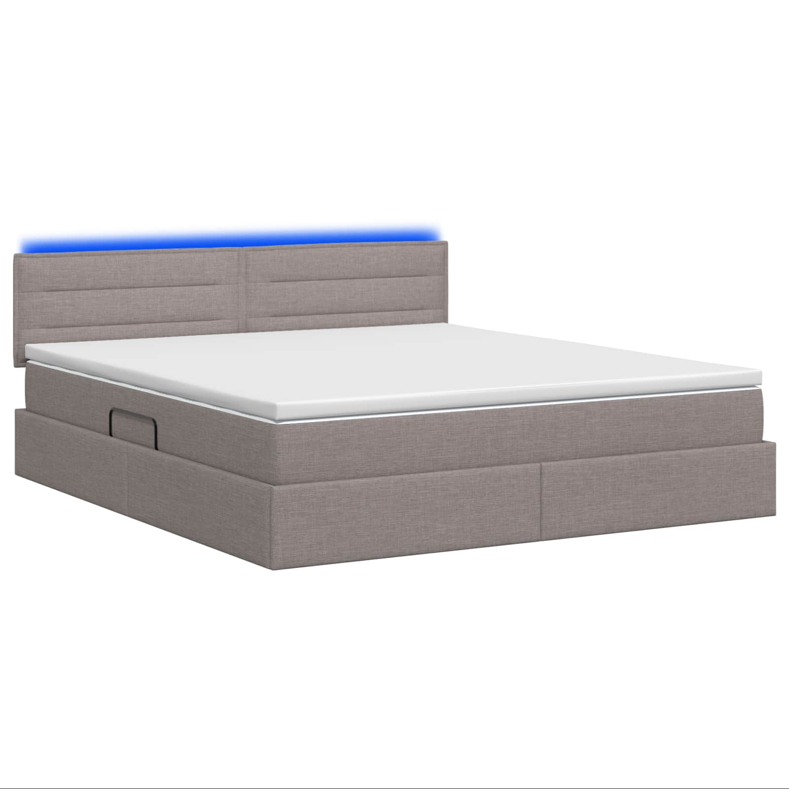 LED Opslagbed met Matras Taupe 180 x 200 cm Stof – afbeelding 7