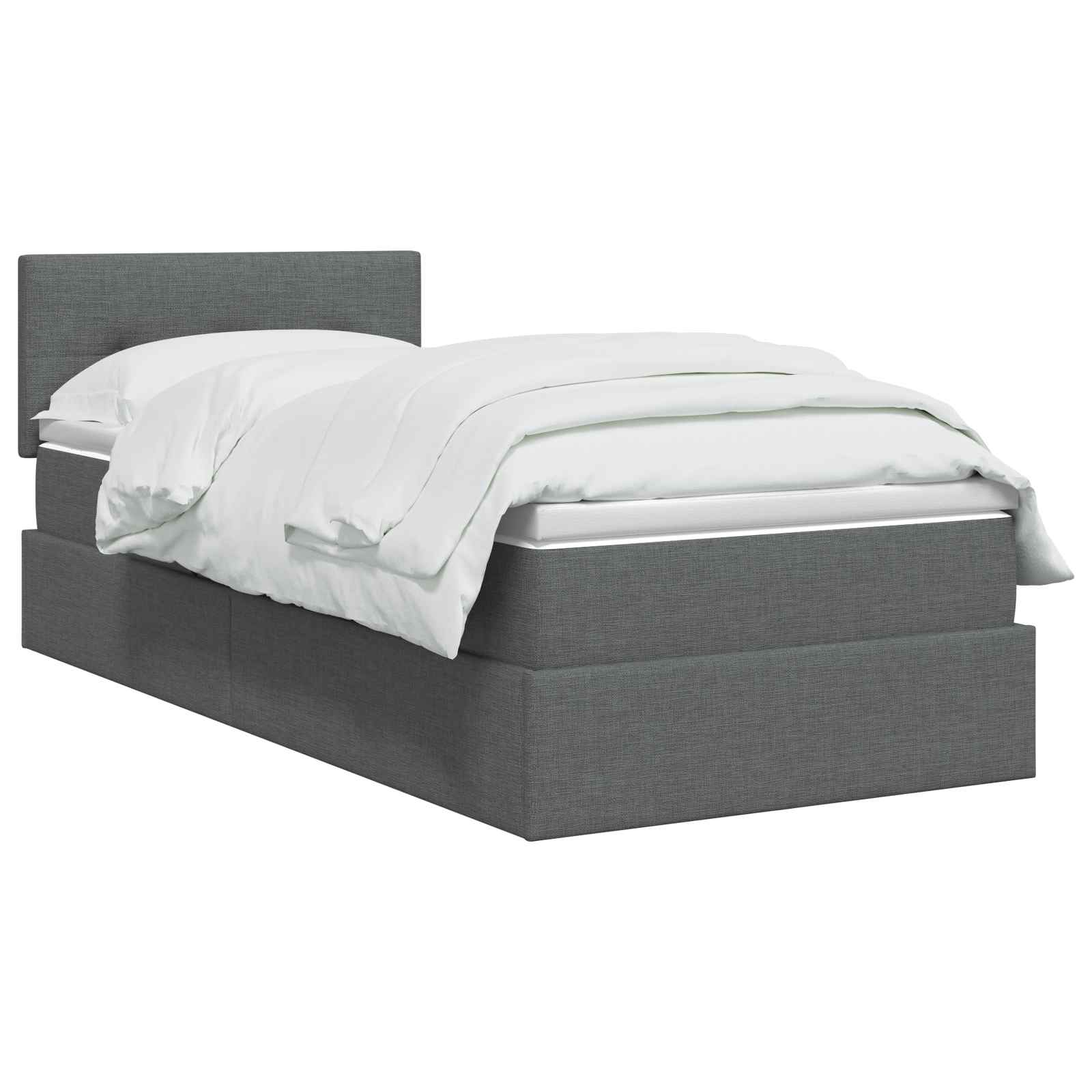 LED Opslagbed met Matras Donkergrijs 100 x 200 cm Stof – afbeelding 2