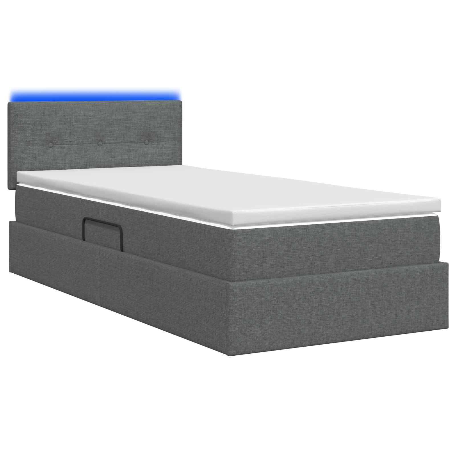 LED Opslagbed met Matras Donkergrijs 100 x 200 cm Stof – afbeelding 7