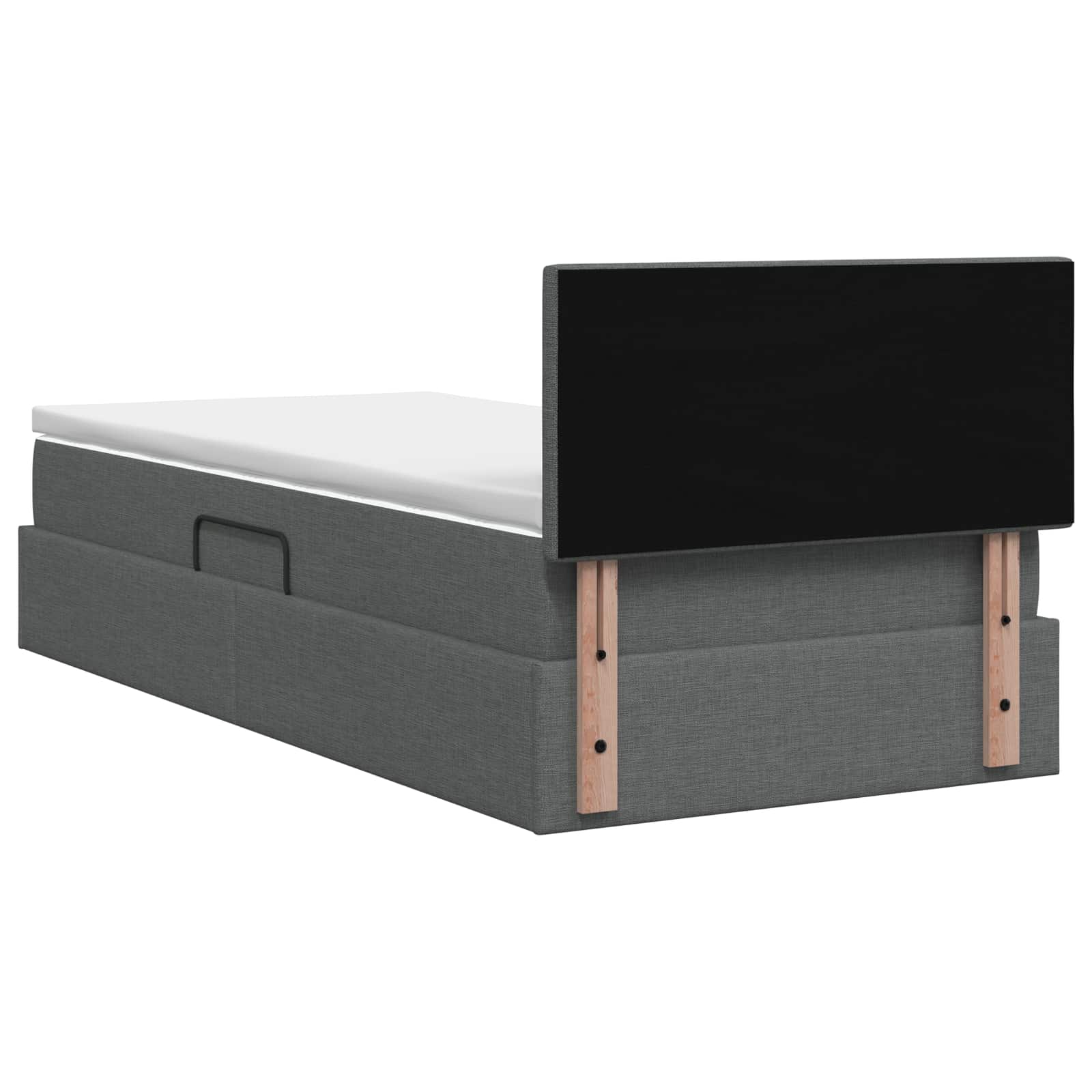 LED Opslagbed met Matras Donkergrijs 100 x 200 cm Stof – afbeelding 8