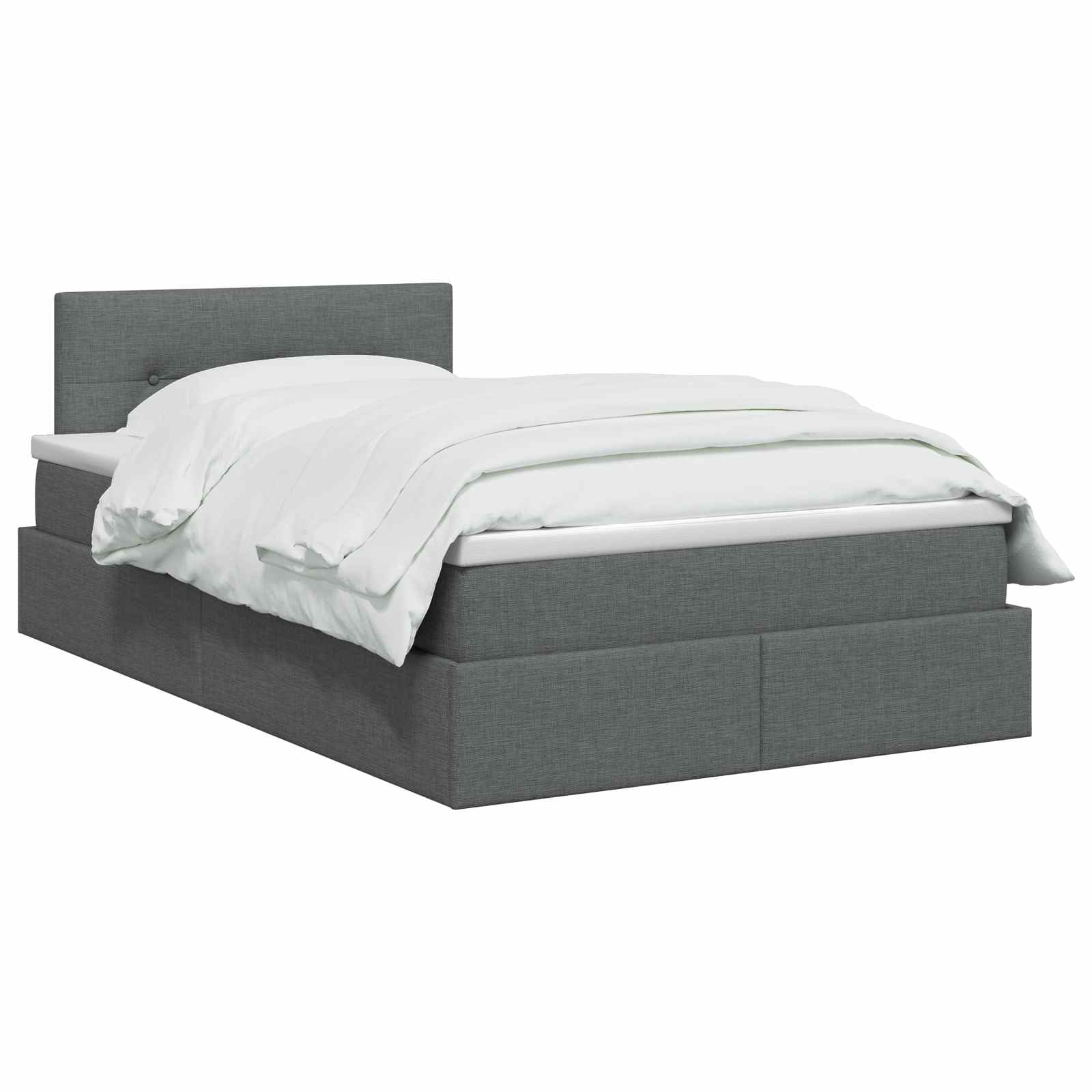 LED Opslagbed met Matras Donkergrijs 120 x 200 cm Stof – afbeelding 2