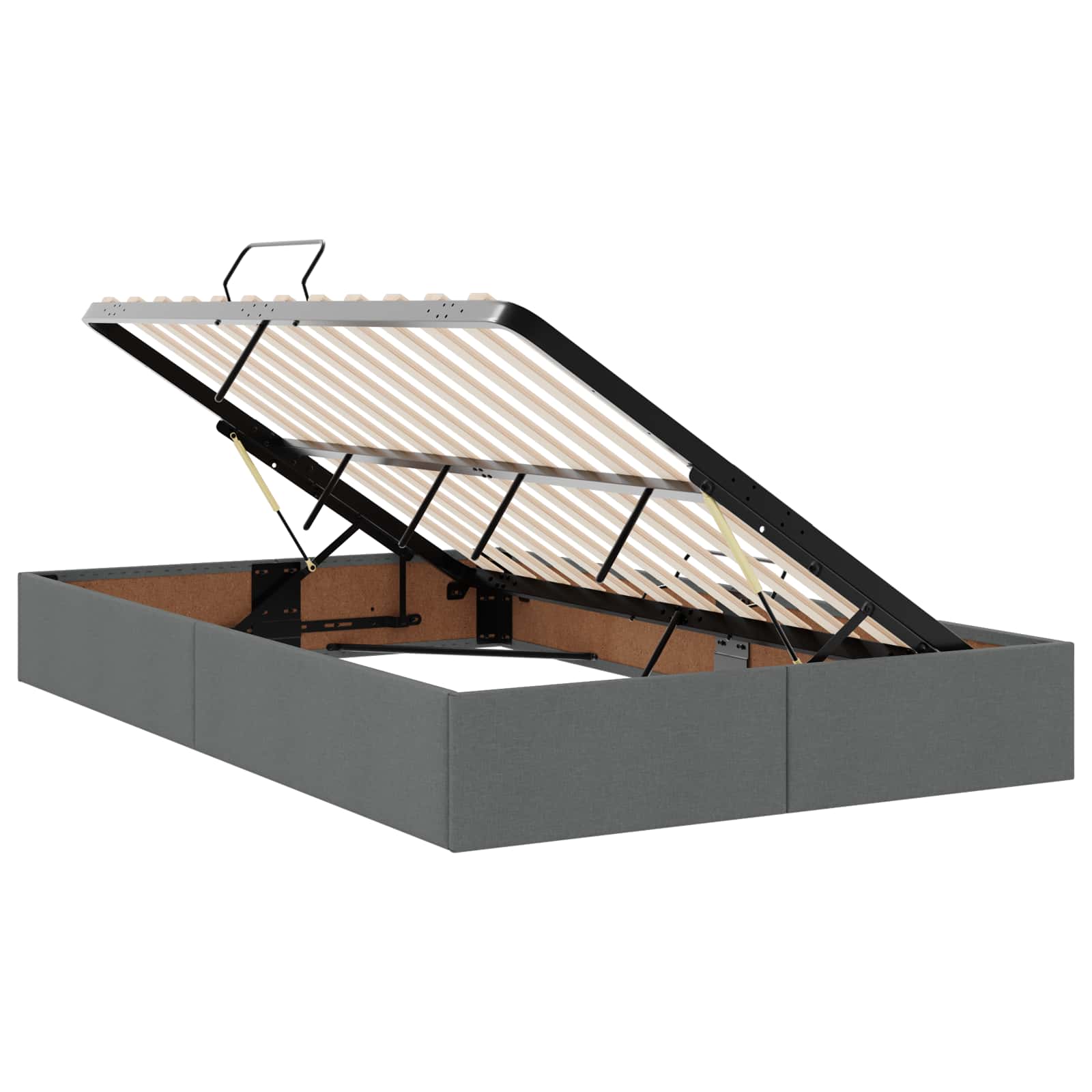 LED Opslagbed met Matras Donkergrijs 120 x 200 cm Stof – afbeelding 4