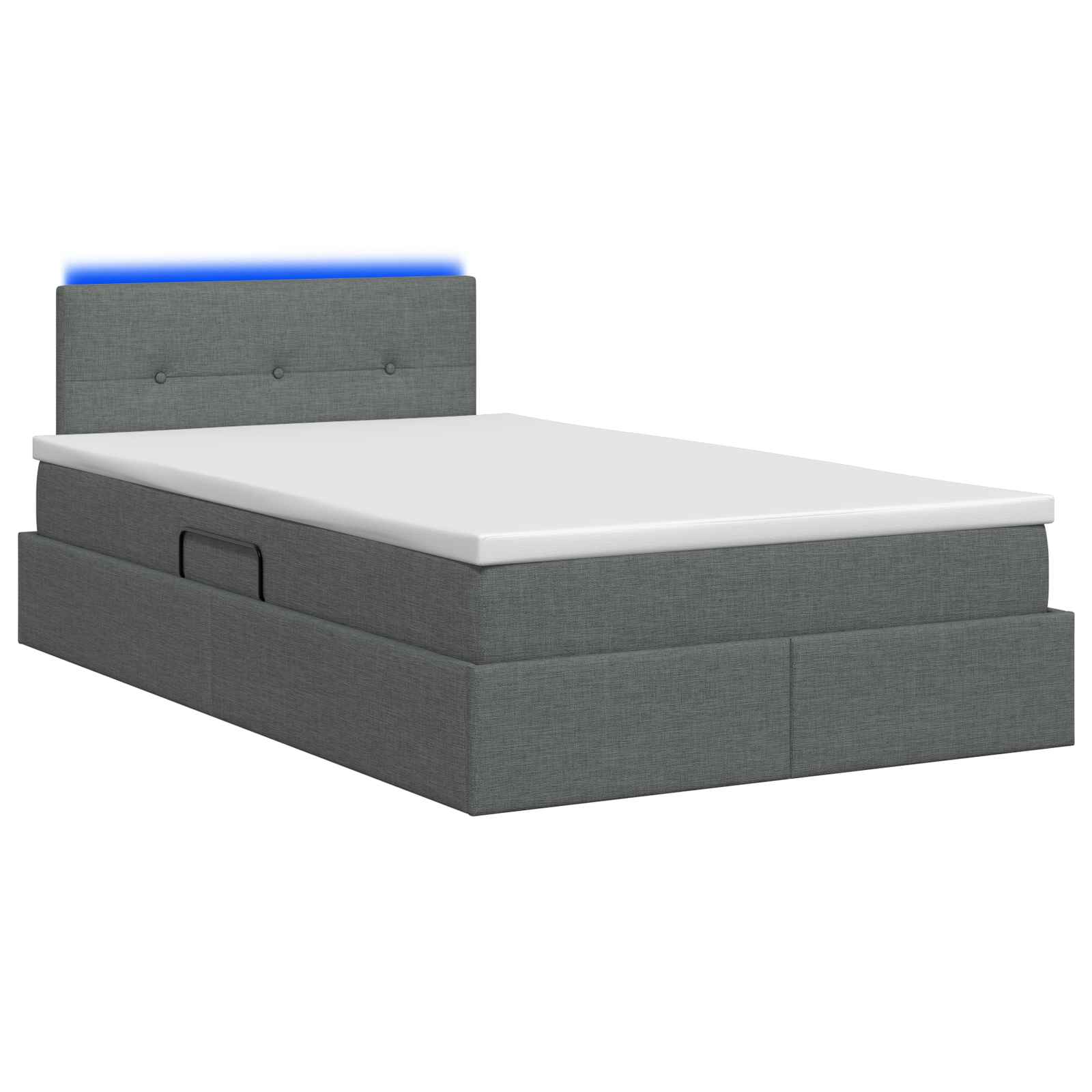 LED Opslagbed met Matras Donkergrijs 120 x 200 cm Stof – afbeelding 7