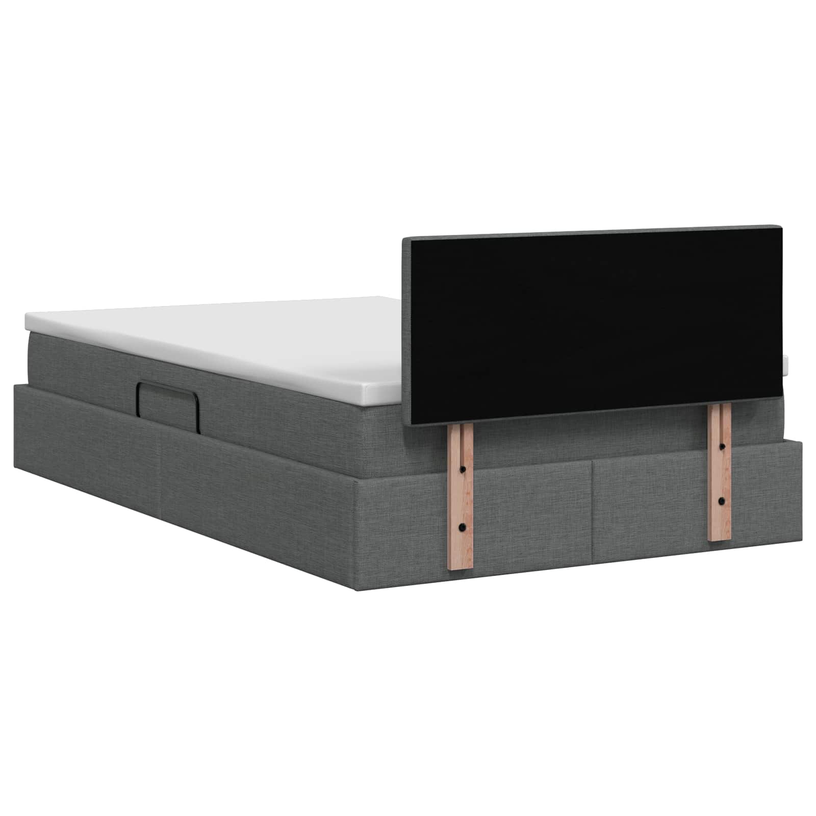 LED Opslagbed met Matras Donkergrijs 120 x 200 cm Stof – afbeelding 8
