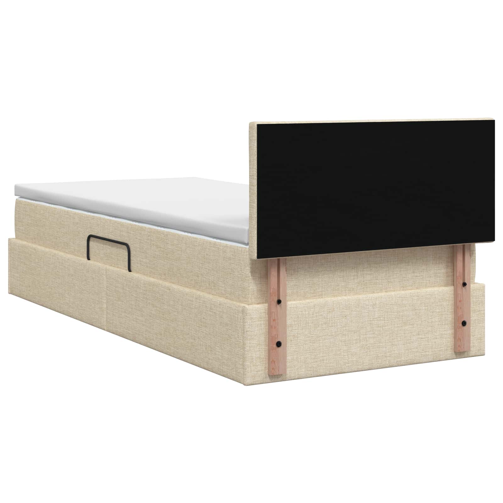 LED Opslagbed met Matras Crèmekleurig 90 x 190 cm Stof – afbeelding 8