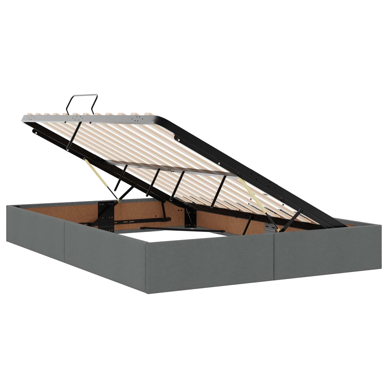 LED Opslagbed met Matras Donkergrijs 160 x 200 cm Stof – afbeelding 4