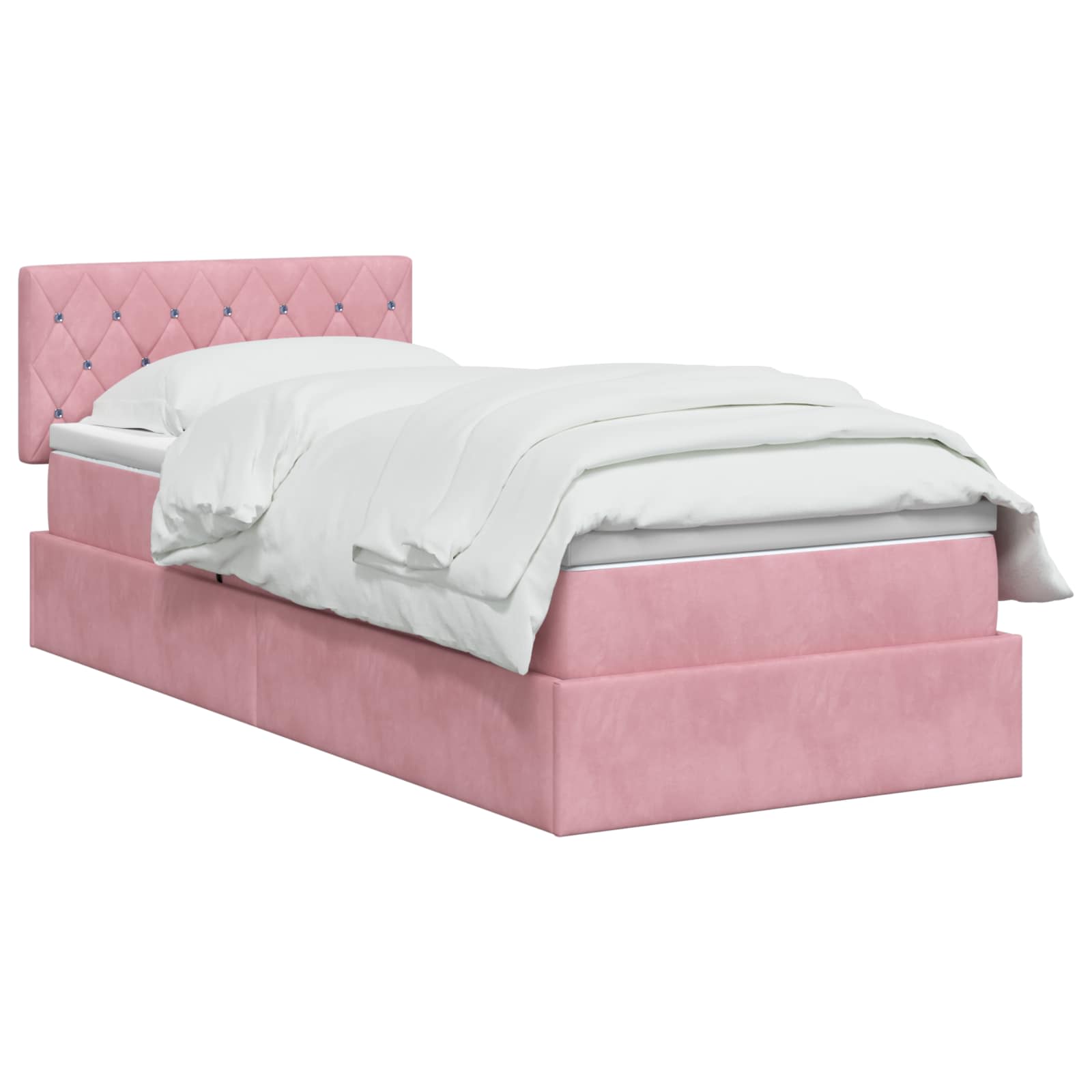 LED Opslagbed met Matras Roze 90 x 200 cm Fluweel – afbeelding 2