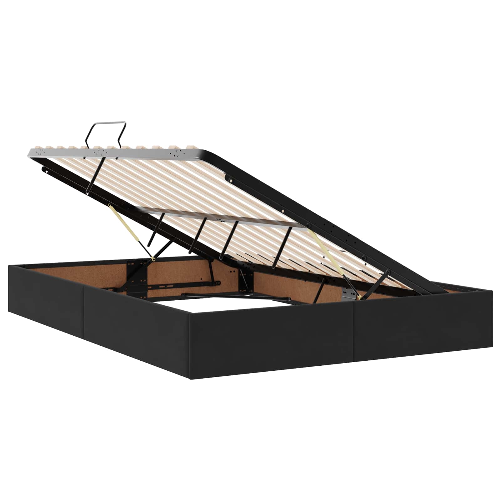 LED Opslagbed met Matras Zwart 160 x 200 cm Fluweel – afbeelding 4