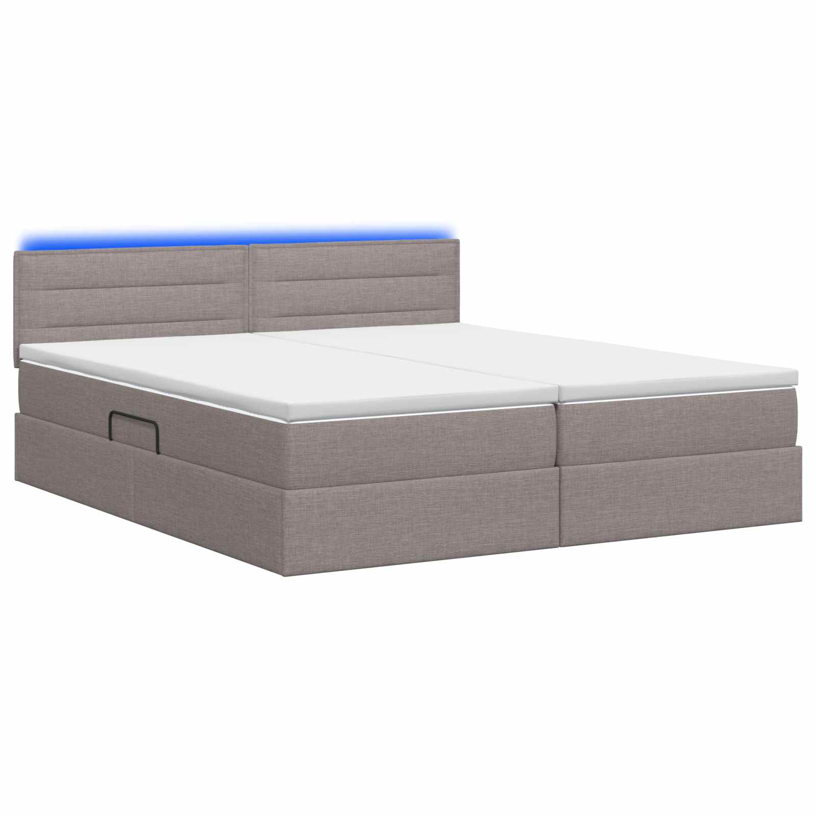 LED Opslagbed met Matras Taupe 180 x 200 cm Stof – afbeelding 7