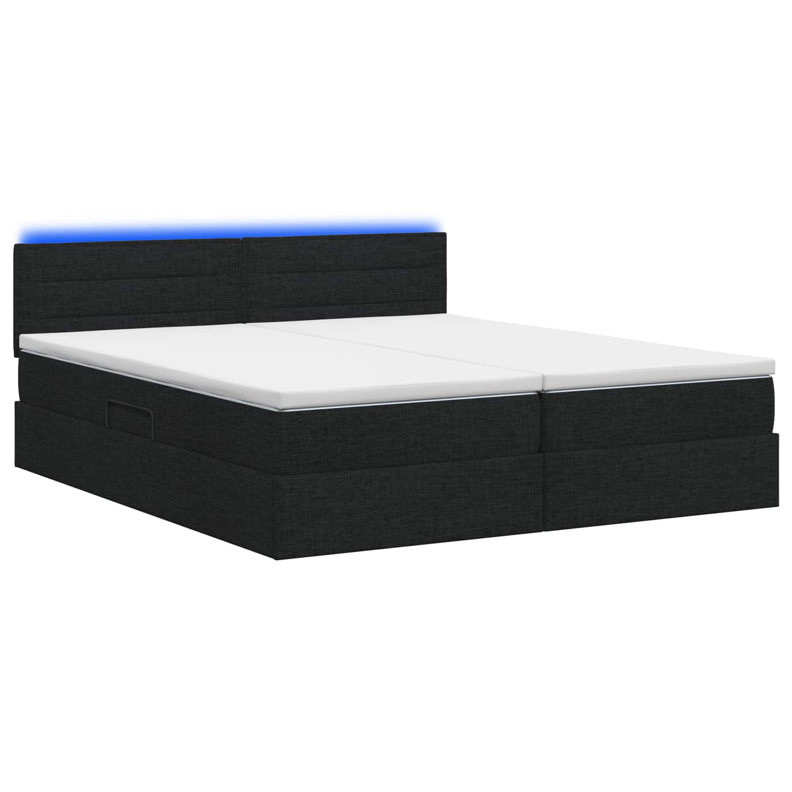 LED Opslagbed met Matras Zwart 200 x 200 cm Stof – afbeelding 7