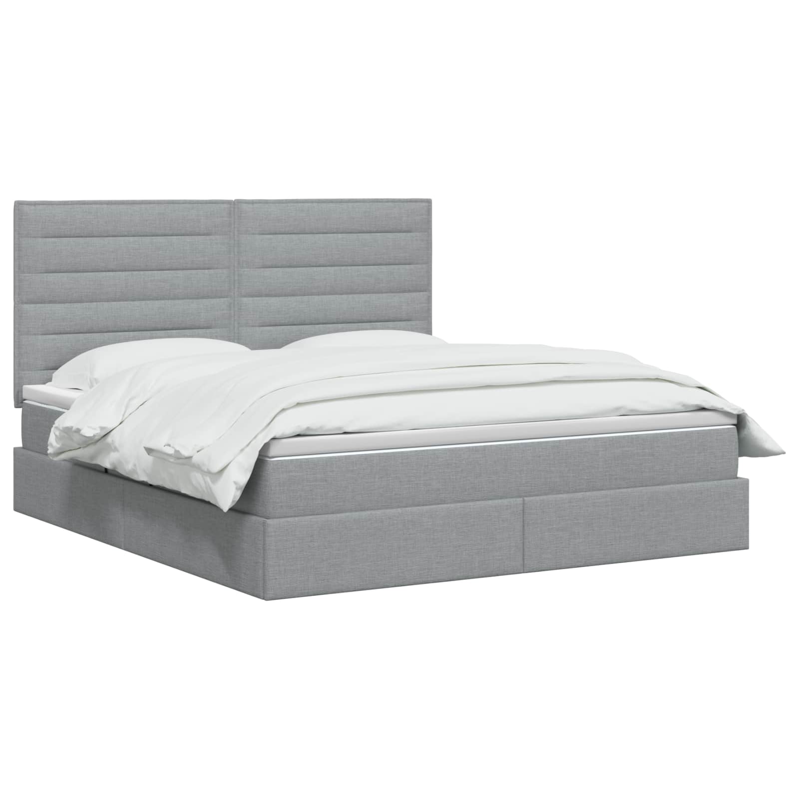 Opslag bed met matras met opslag Lichtgrijs 160 x 200 cm Stof – afbeelding 2