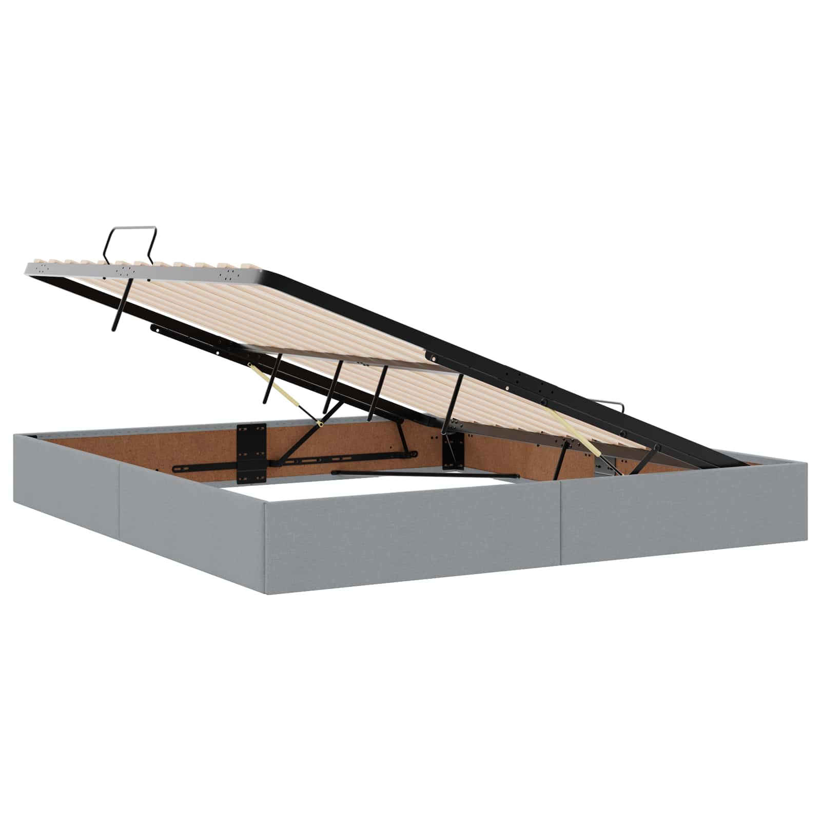Opslag bed met matras met opslag Lichtgrijs 160 x 200 cm Stof – afbeelding 4