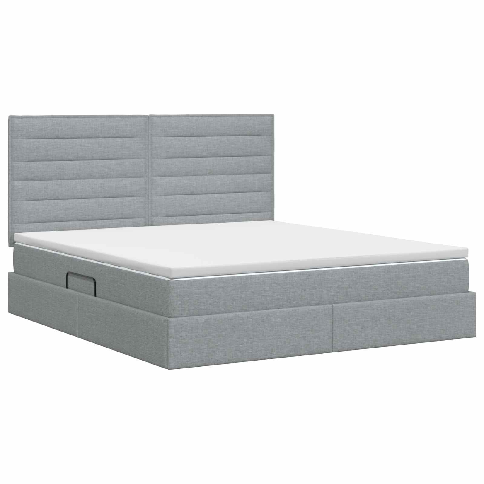 Opslag bed met matras met opslag Lichtgrijs 160 x 200 cm Stof – afbeelding 7