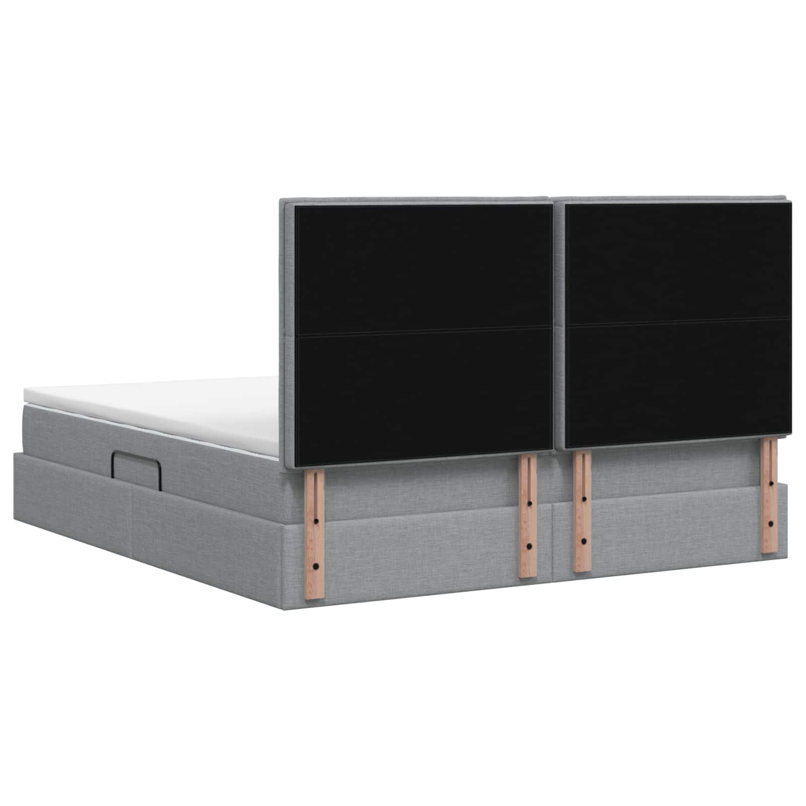 Opslag bed met matras met opslag Lichtgrijs 160 x 200 cm Stof – afbeelding 8