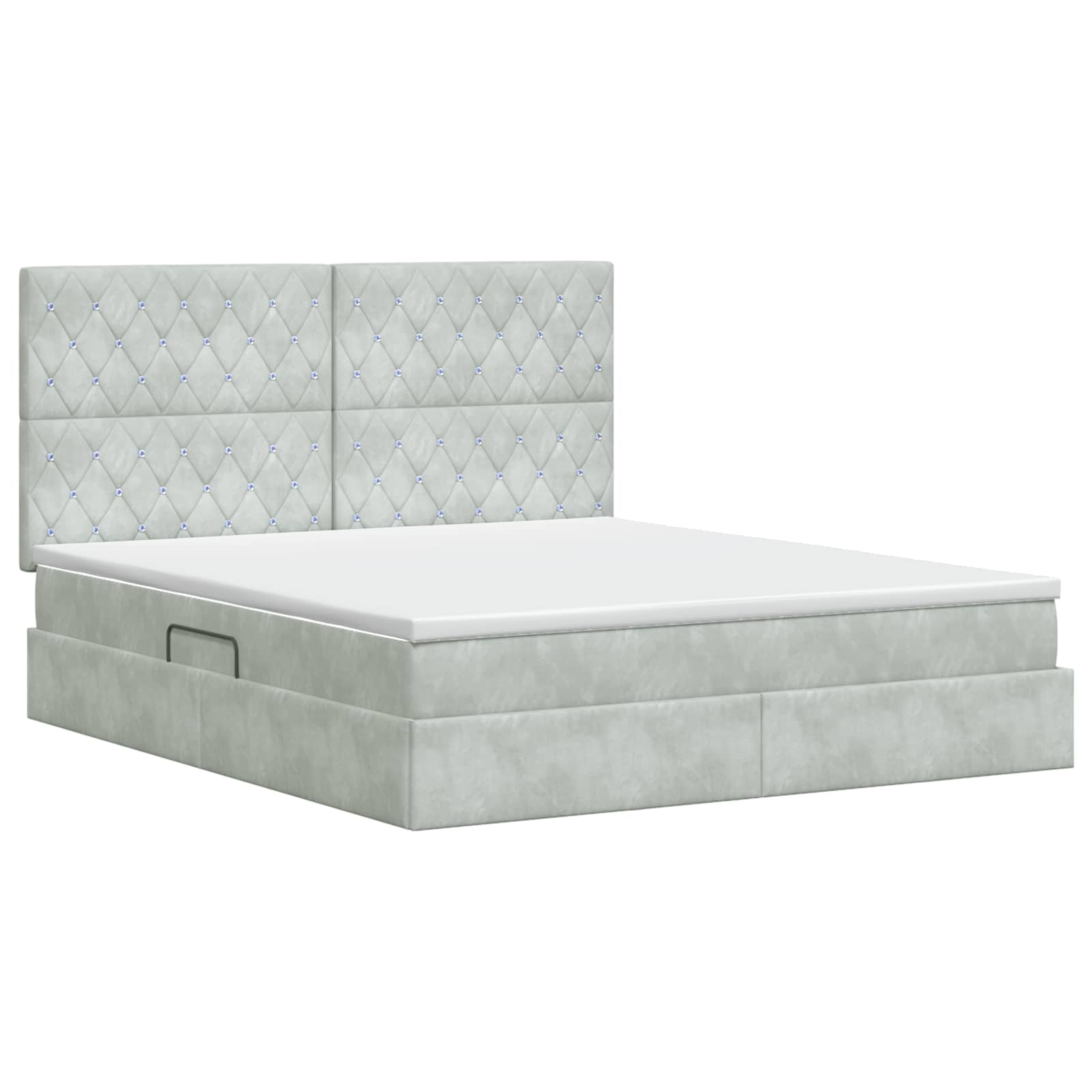 Opslag bed met matras Lichtgrijs 160 x 200 cm Fluweel – afbeelding 7