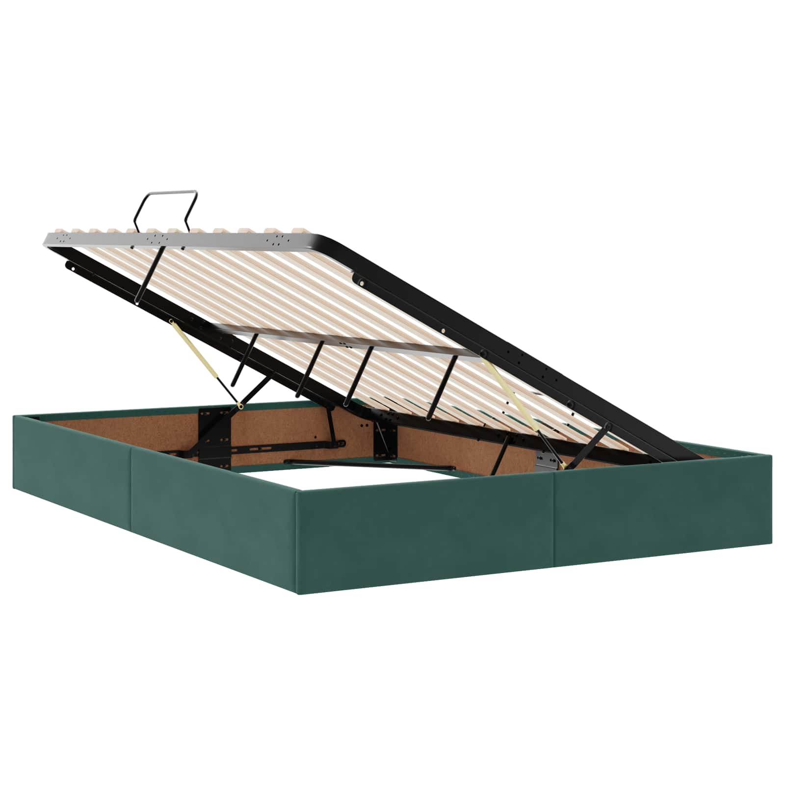 Opslag bed met matras Donkergroen 160 x 200 cm Fluweel – afbeelding 4