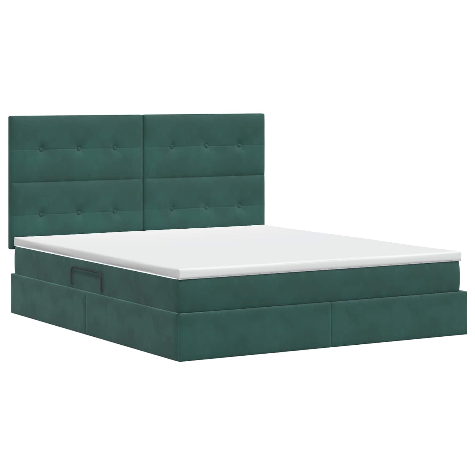 Opslag bed met matras Donkergroen 160 x 200 cm Fluweel – afbeelding 7